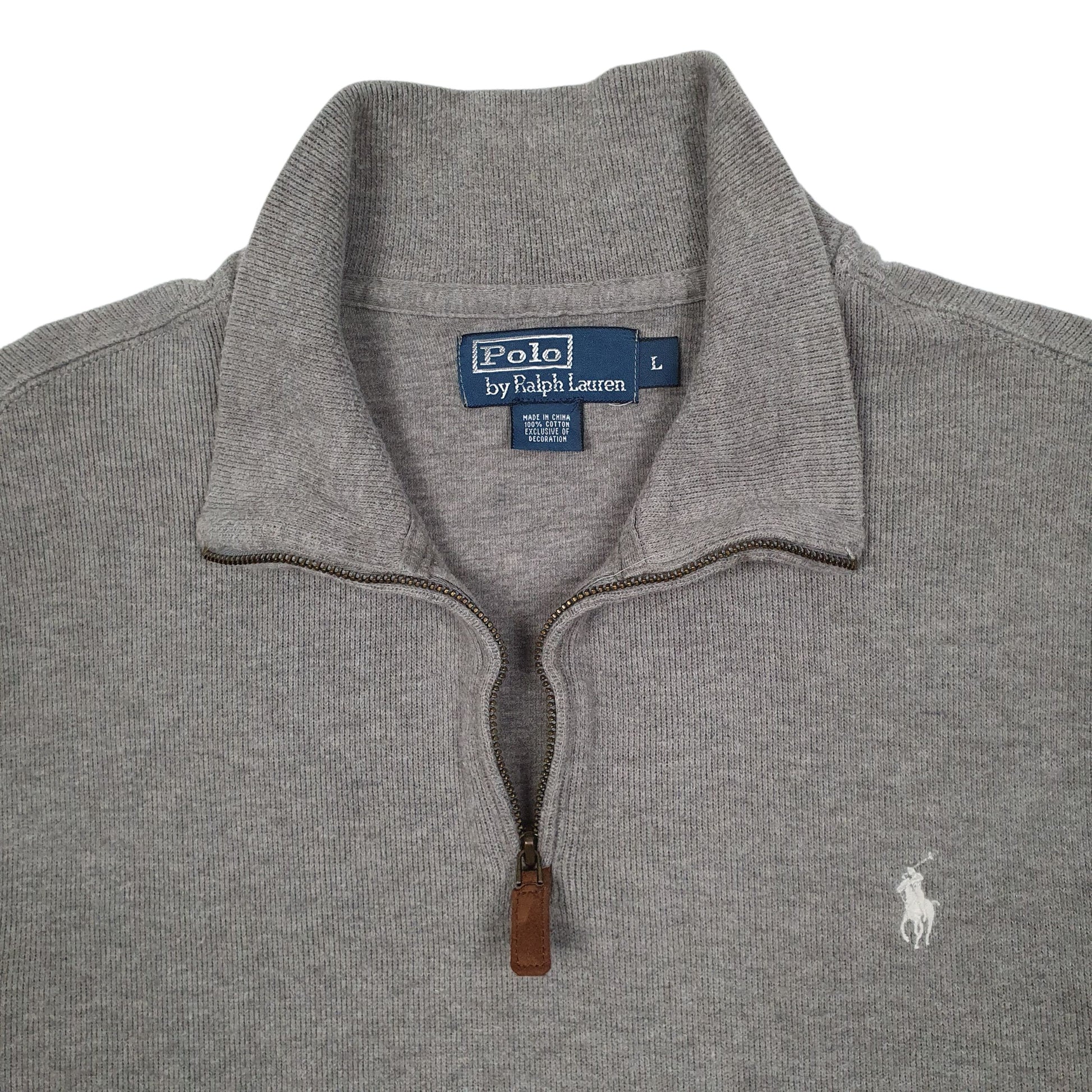 Mens Grey Polo Ralph Lauren  Quarter Zip Jumper