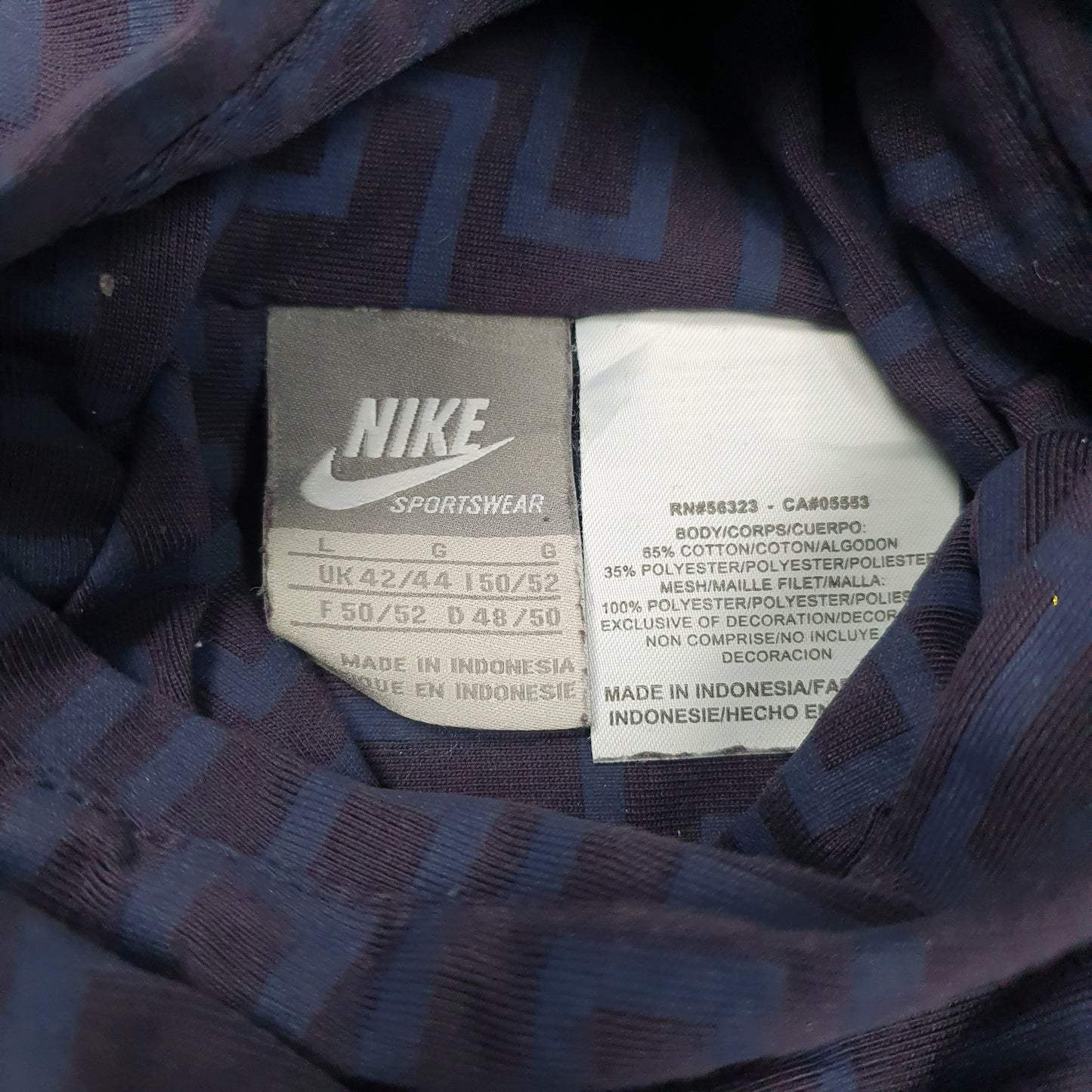 Mens Navy Nike Vintage 00s Reversible Full Zip Jumper