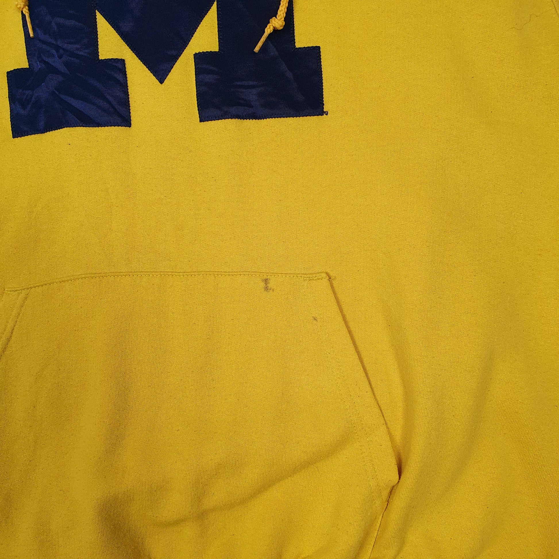 Mens Yellow Champion Michigan University Hoodie Jumper