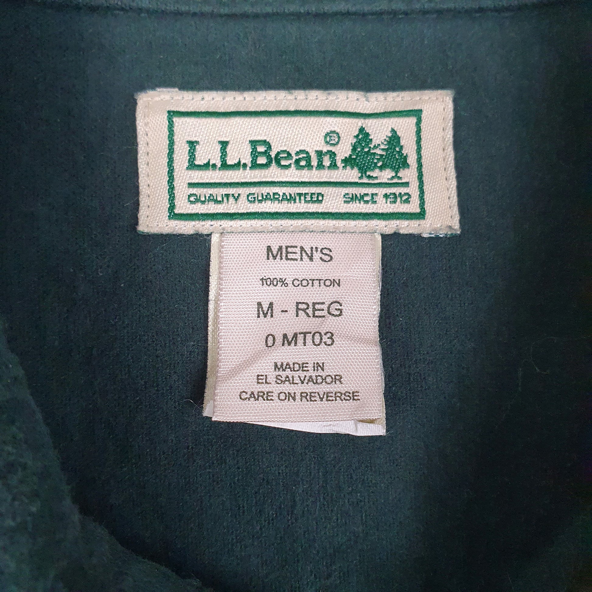 Mens Green L.L.Bean Chamois  Shirt