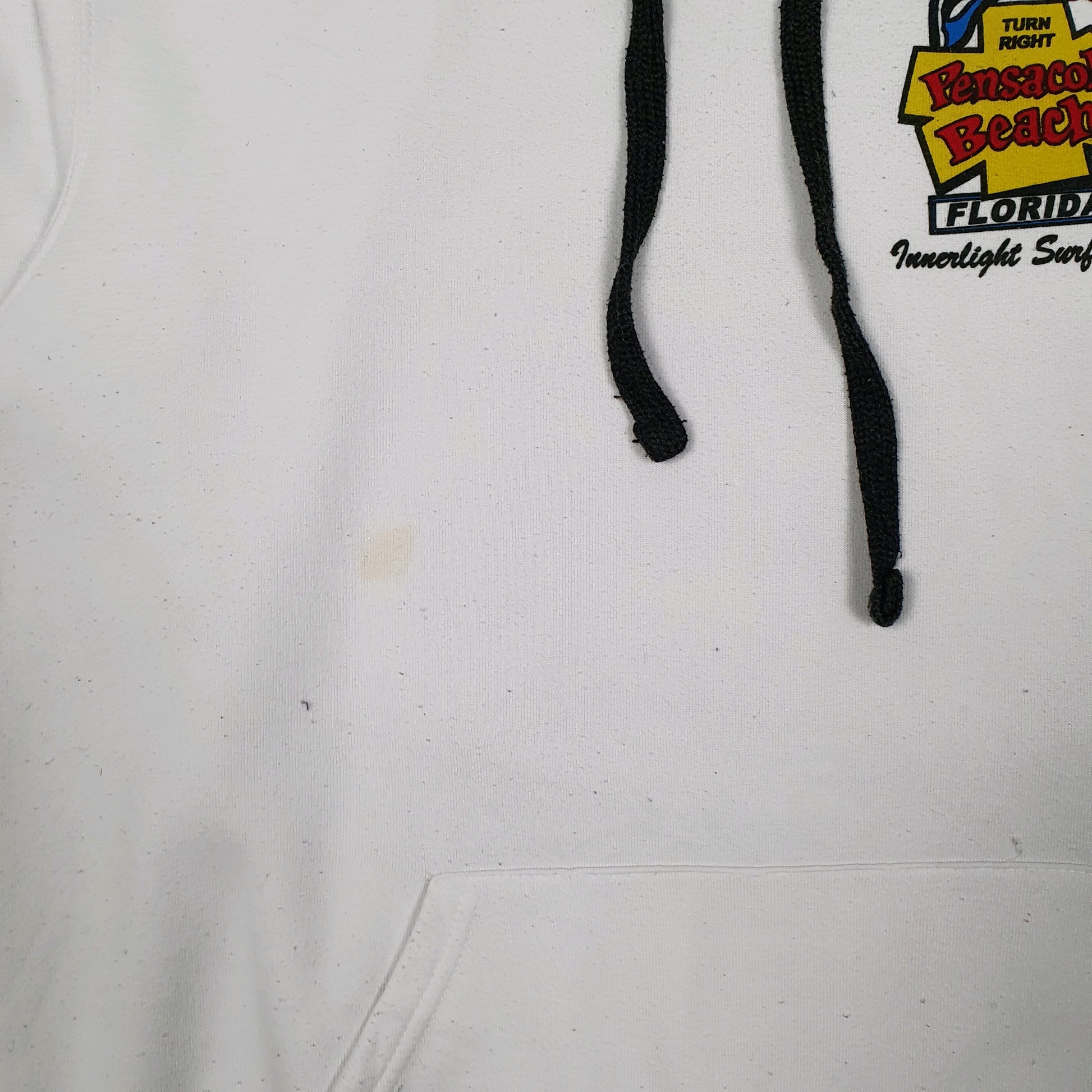 Mens White Lone Rock Pensacola Beach Florida Hoodie Jumper