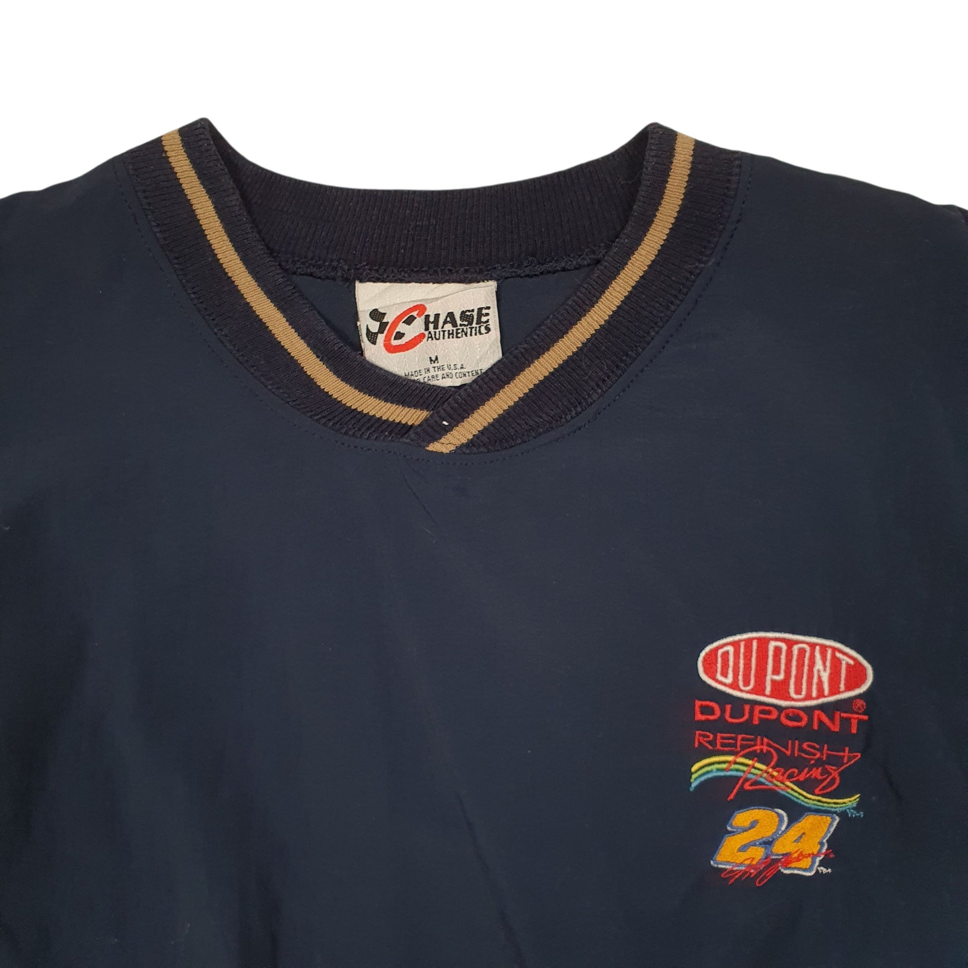 Mens Navy Chase Authentics Vintage 90s Jeff Gordon Nascar Dupont Full Zip Coat