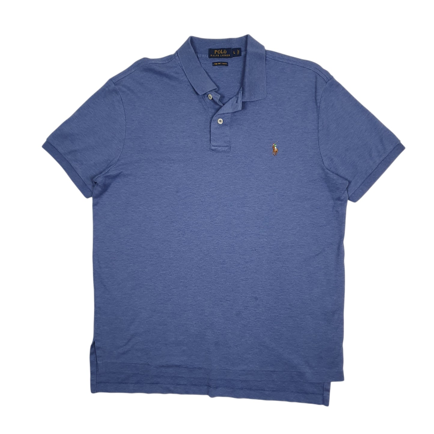 Mens Blue Polo Ralph Lauren Pima Soft Touch Short Sleeve Polo Shirt