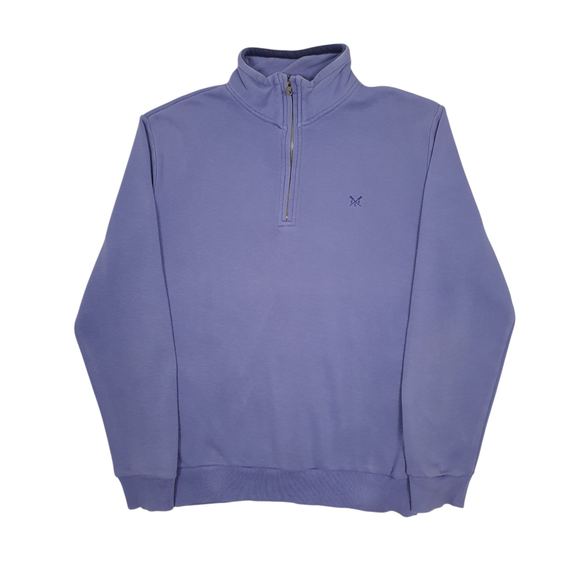 Mens Blue Crew Clothing Co  Quarter Zip Jumper