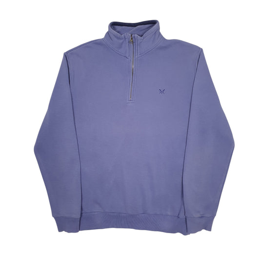Mens Blue Crew Clothing Co  Quarter Zip Jumper