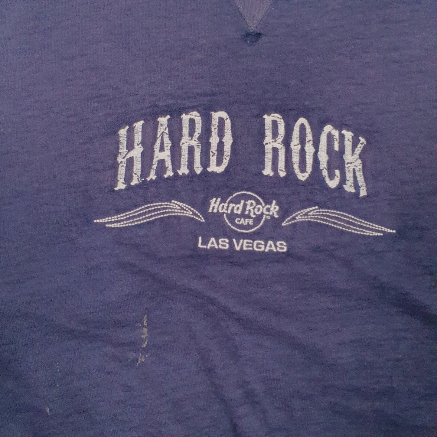 Mens Blue Hard Rock Spellout Las Vegas Lightweight Crewneck Jumper