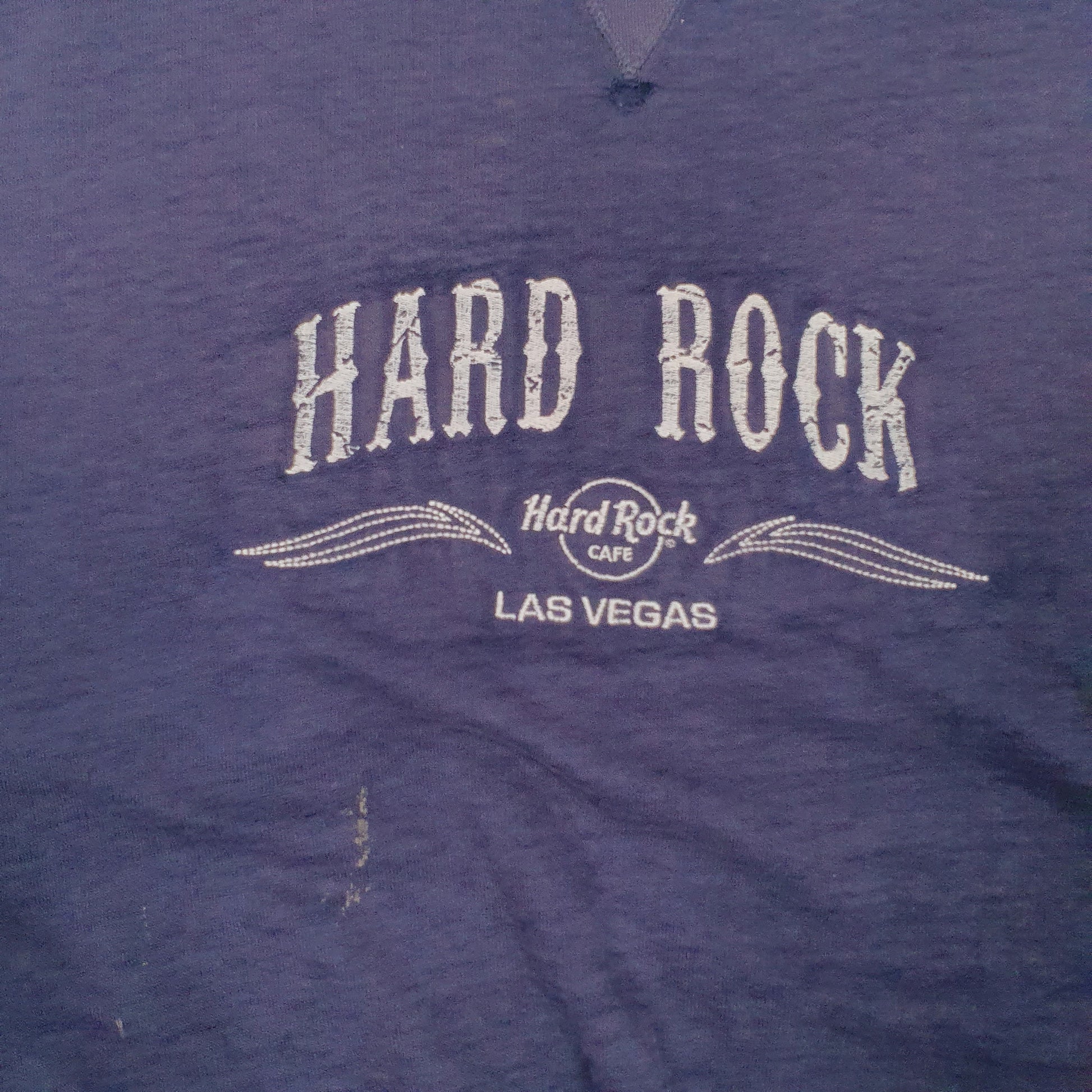 Mens Blue Hard Rock Spellout Las Vegas Lightweight Crewneck Jumper