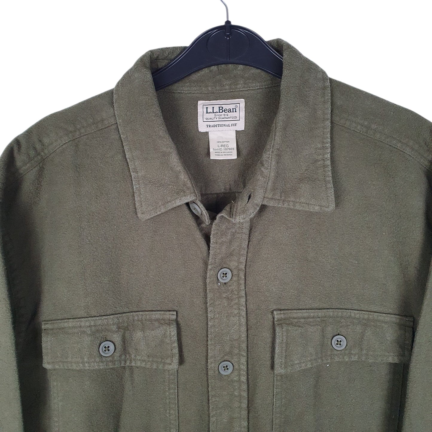 Mens Green L.L.Bean Chamois  Shirt