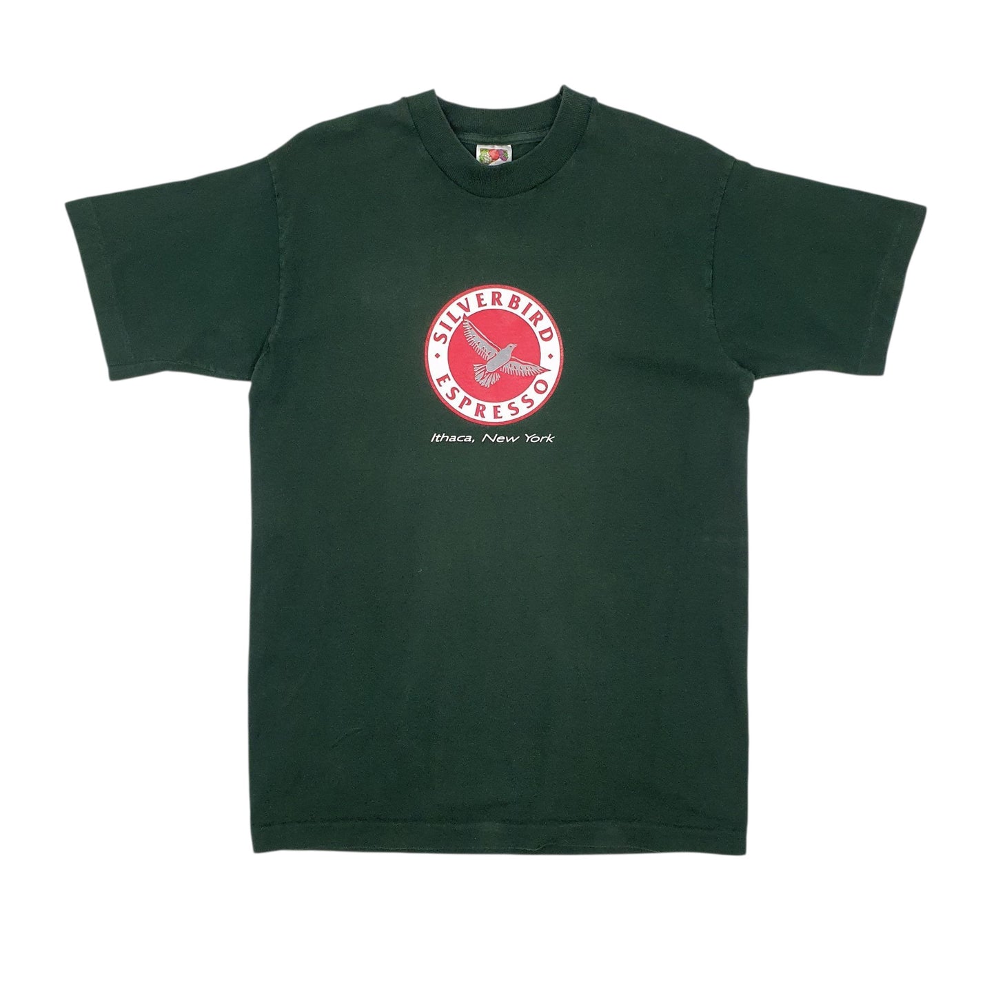 Mens Green Fruit Of The Loom Single Stitch Vintage 90s Short Sleeve T Shirt