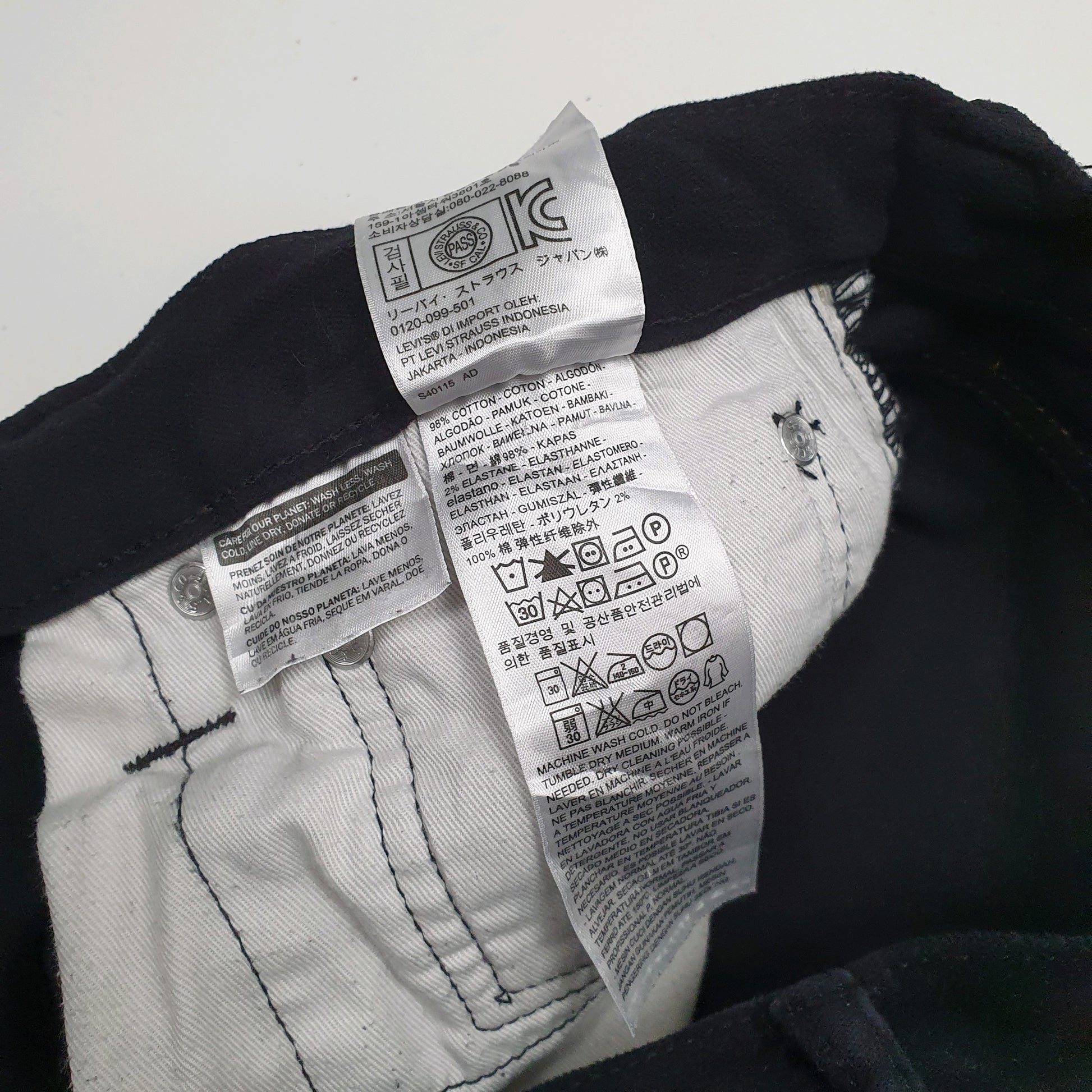 Mens Black Levis Chamois  Trousers