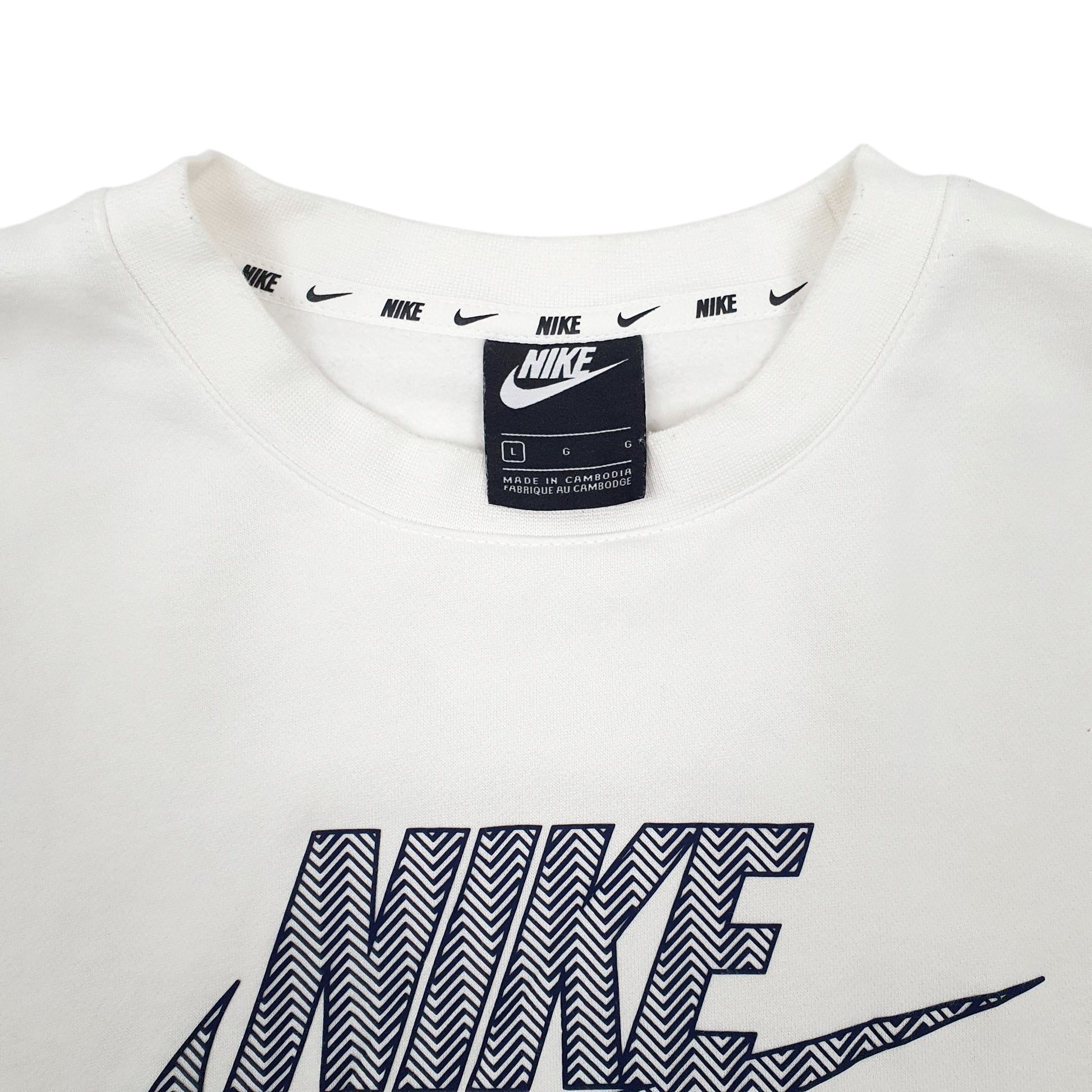 Mens White Nike  Crewneck Jumper