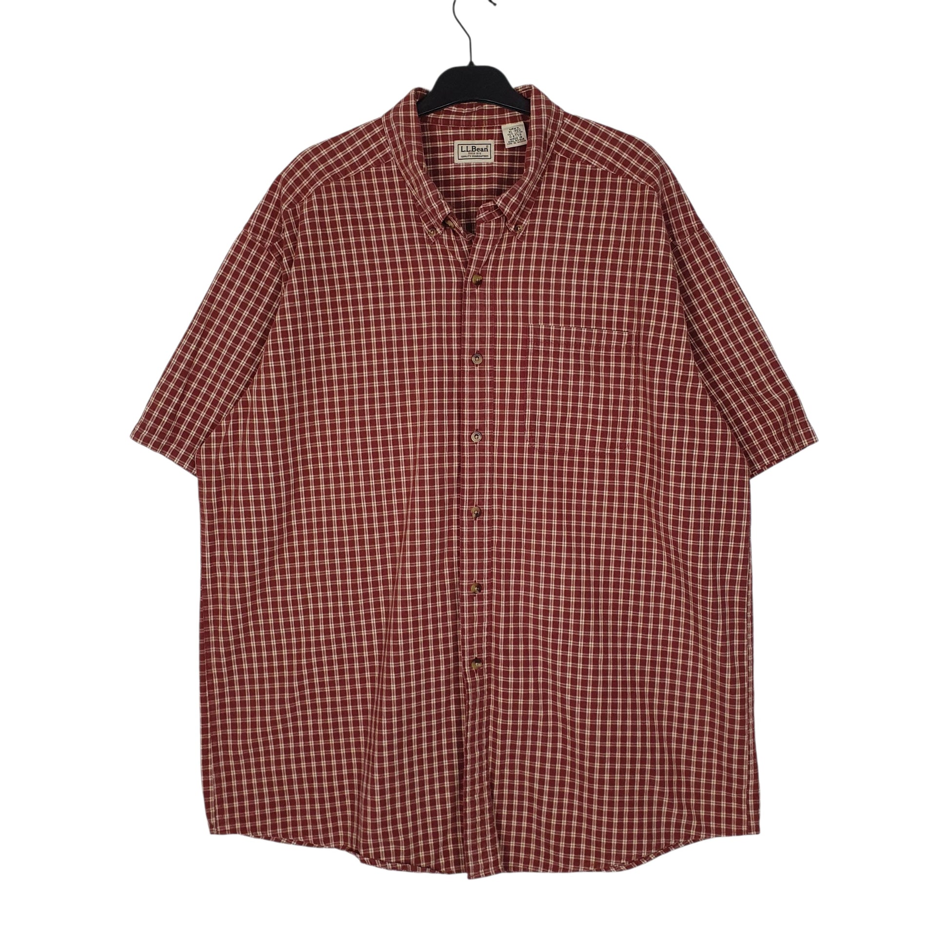 Mens Red L.L.Bean  Short Sleeve Shirt