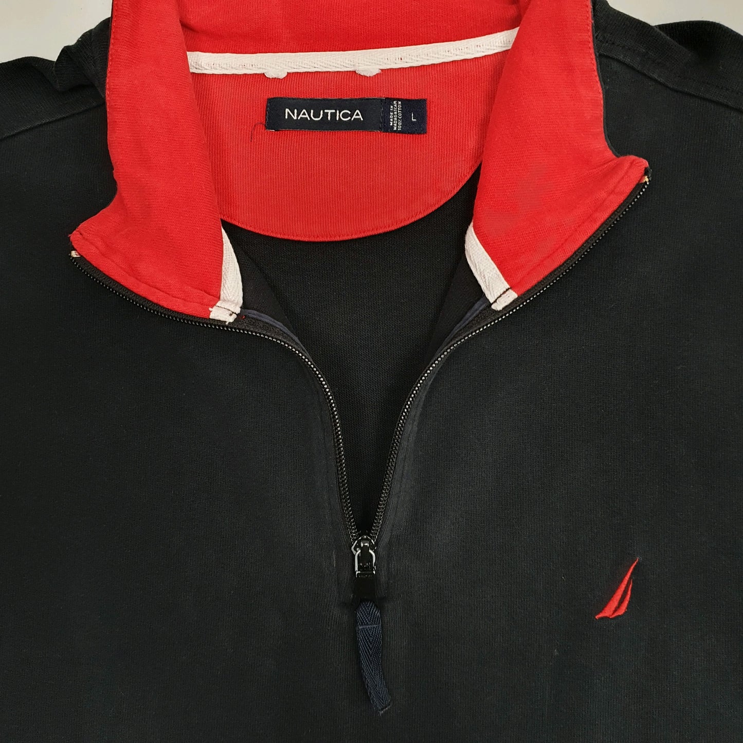 Mens Navy Nautica  Quarter Zip Jumper