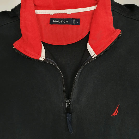 Mens Navy Nautica  Quarter Zip Jumper