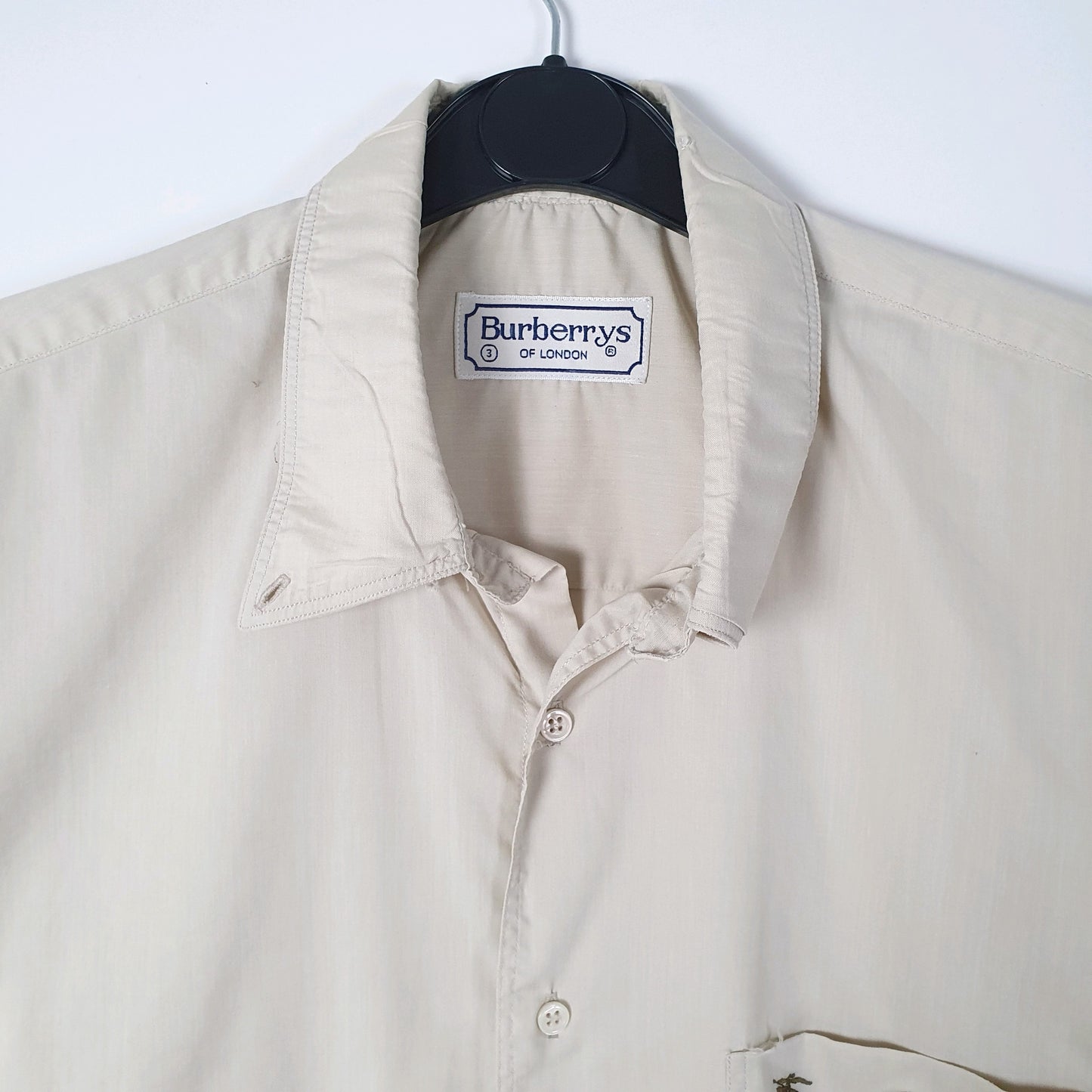 Mens Cream Burberry Vintage 90s  Shirt