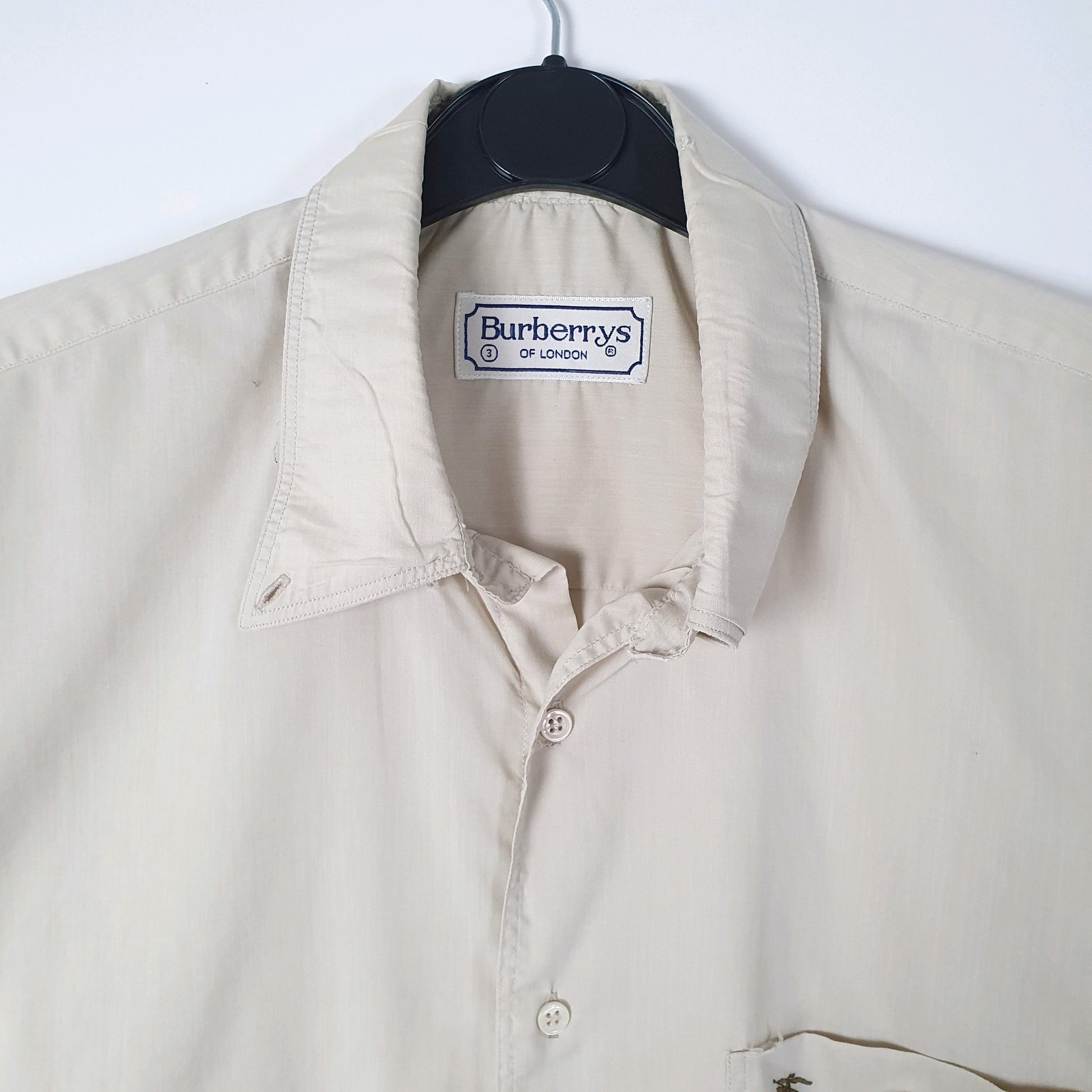 Mens Cream Burberry Vintage 90s  Shirt