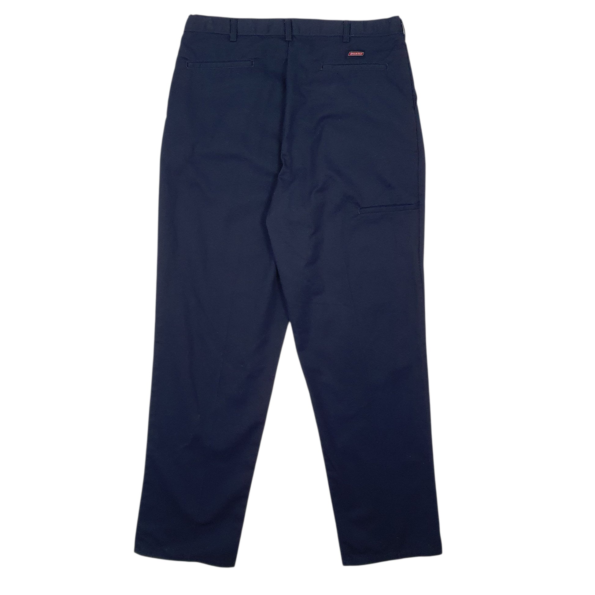 Mens Navy Dickies Workwear Pleated  Trousers