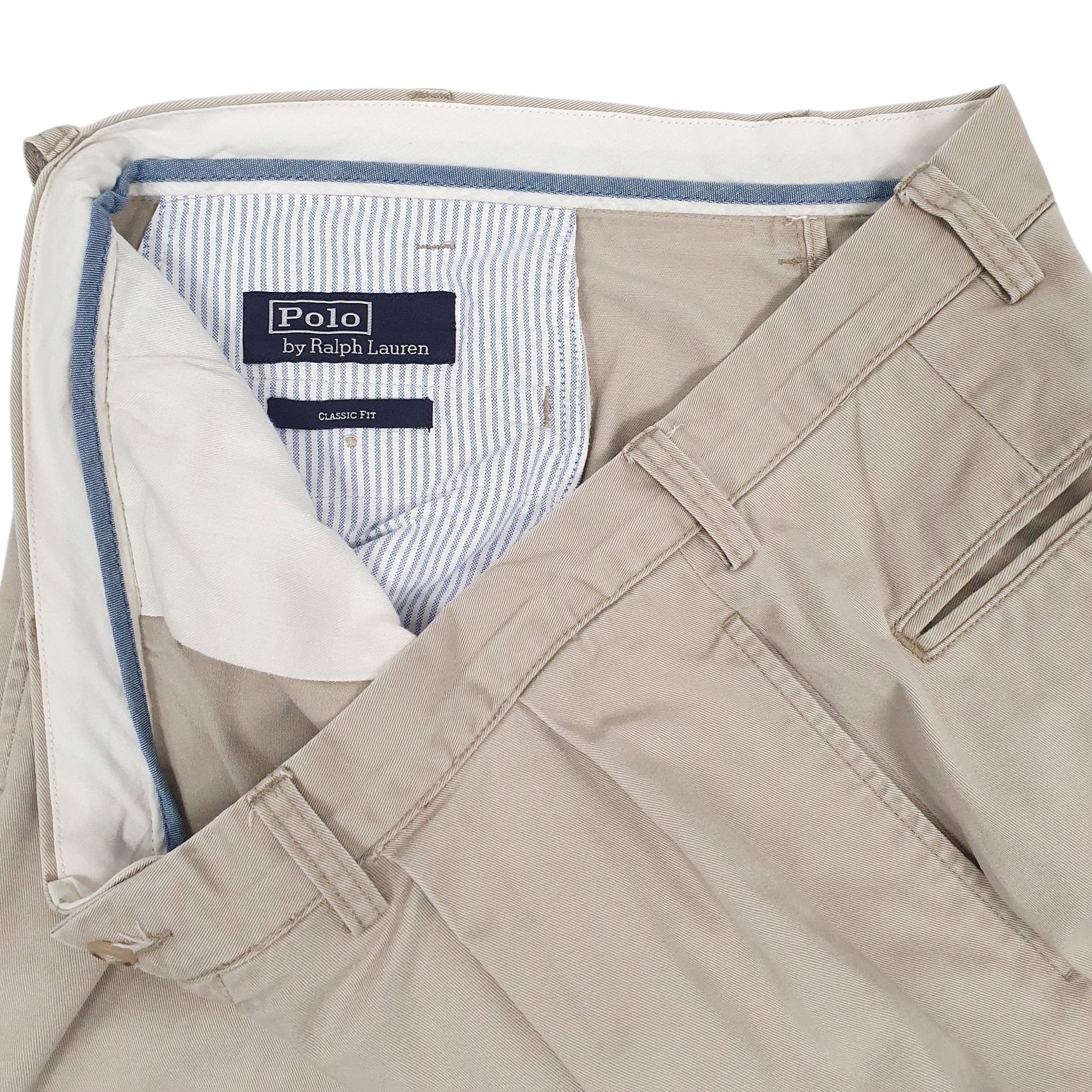 Mens Grey Polo Ralph Lauren Classic Fit Pleated  Trousers