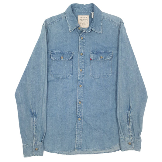 Mens Blue Levis Denim Long Sleeve Shirt