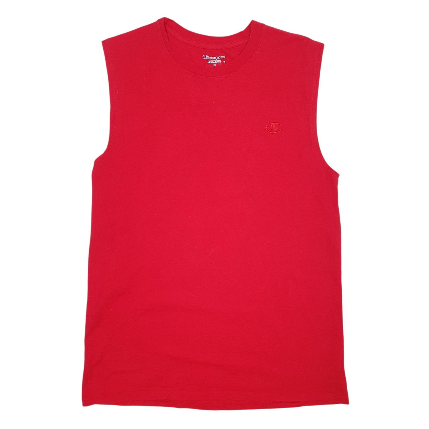 Mens Red Champion Vest Short Sleeve T Shirt