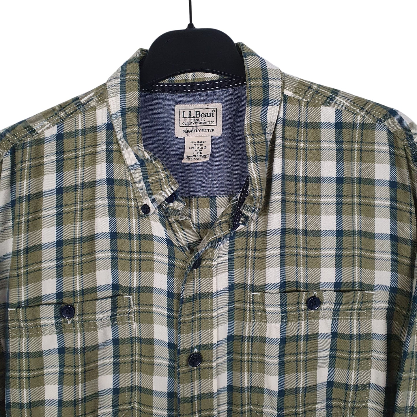 Mens Green L.L.Bean Thick Flannel  Shirt