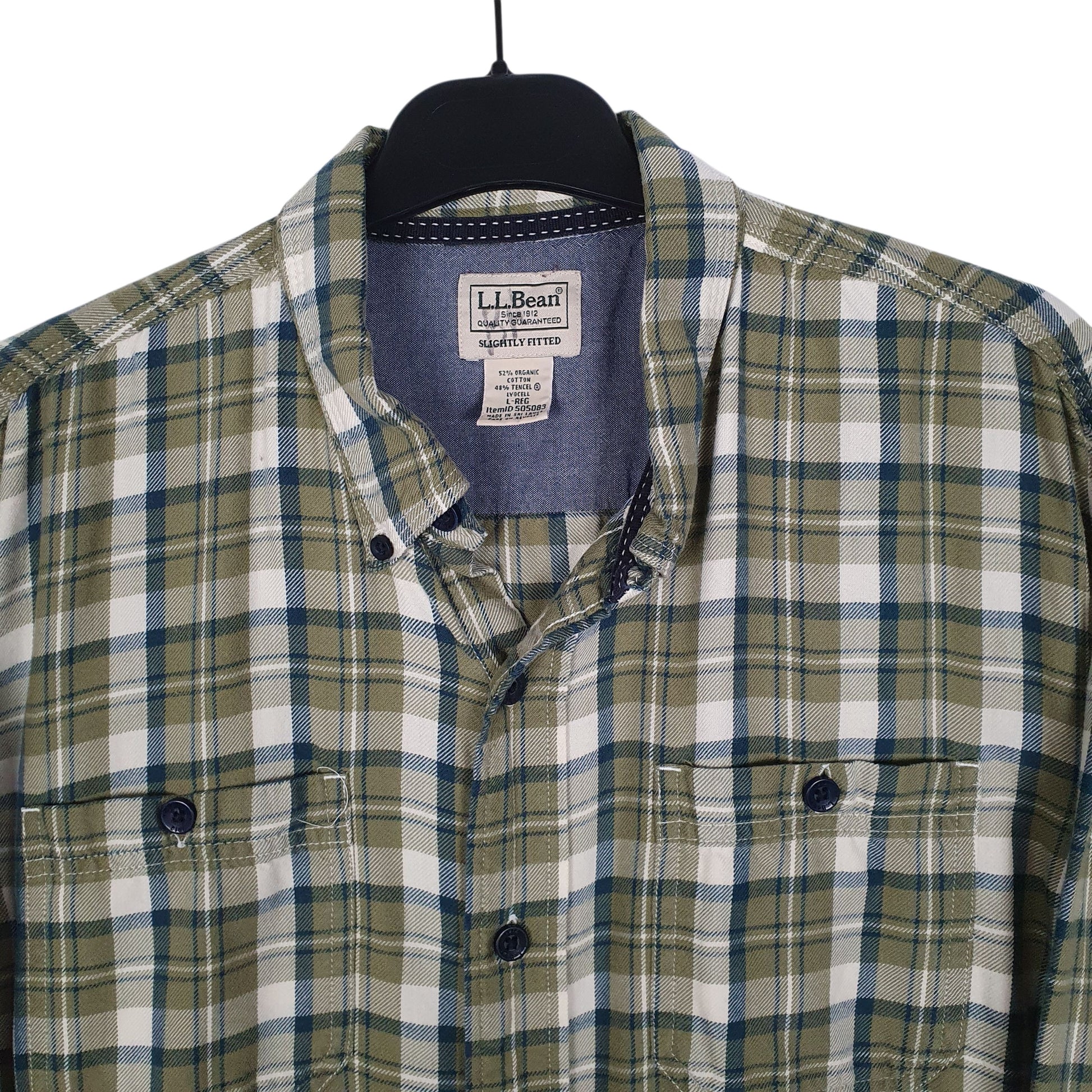 Mens Green L.L.Bean Thick Flannel  Shirt
