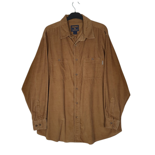 Mens Brown Woolrich Corduroy Long Sleeve Shirt