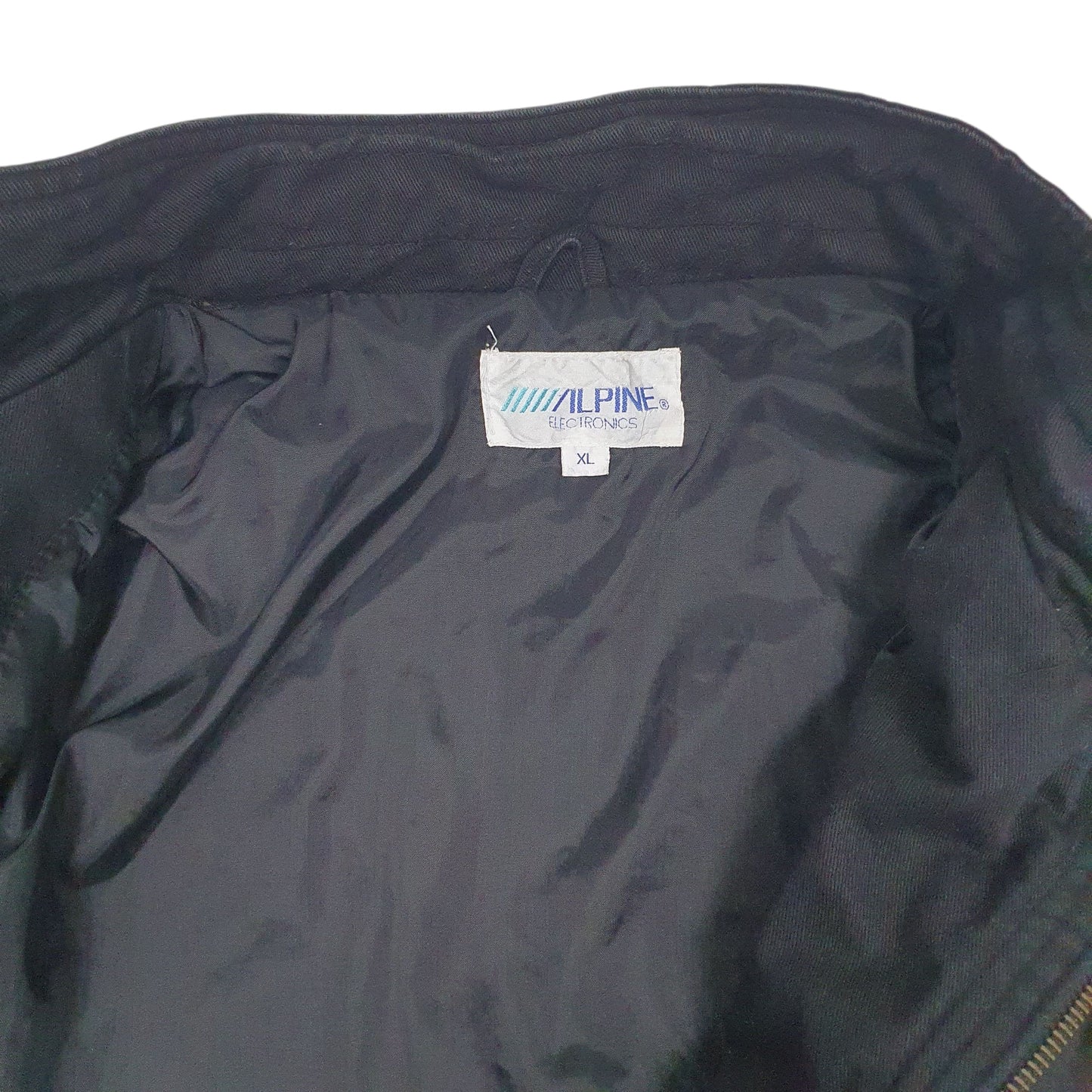 Mens Black Alpine Electronics Vintage Detroit Bomber  Coat