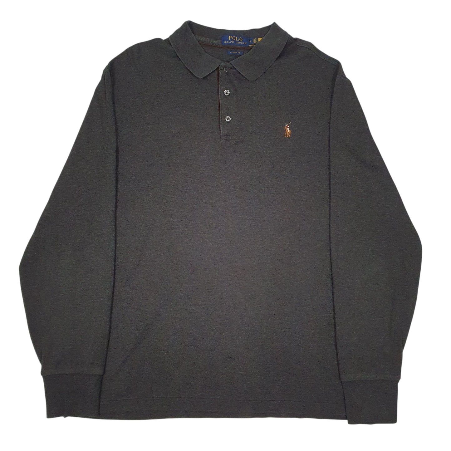 Mens Grey Polo Ralph Lauren  Long Sleeve Polo Shirt