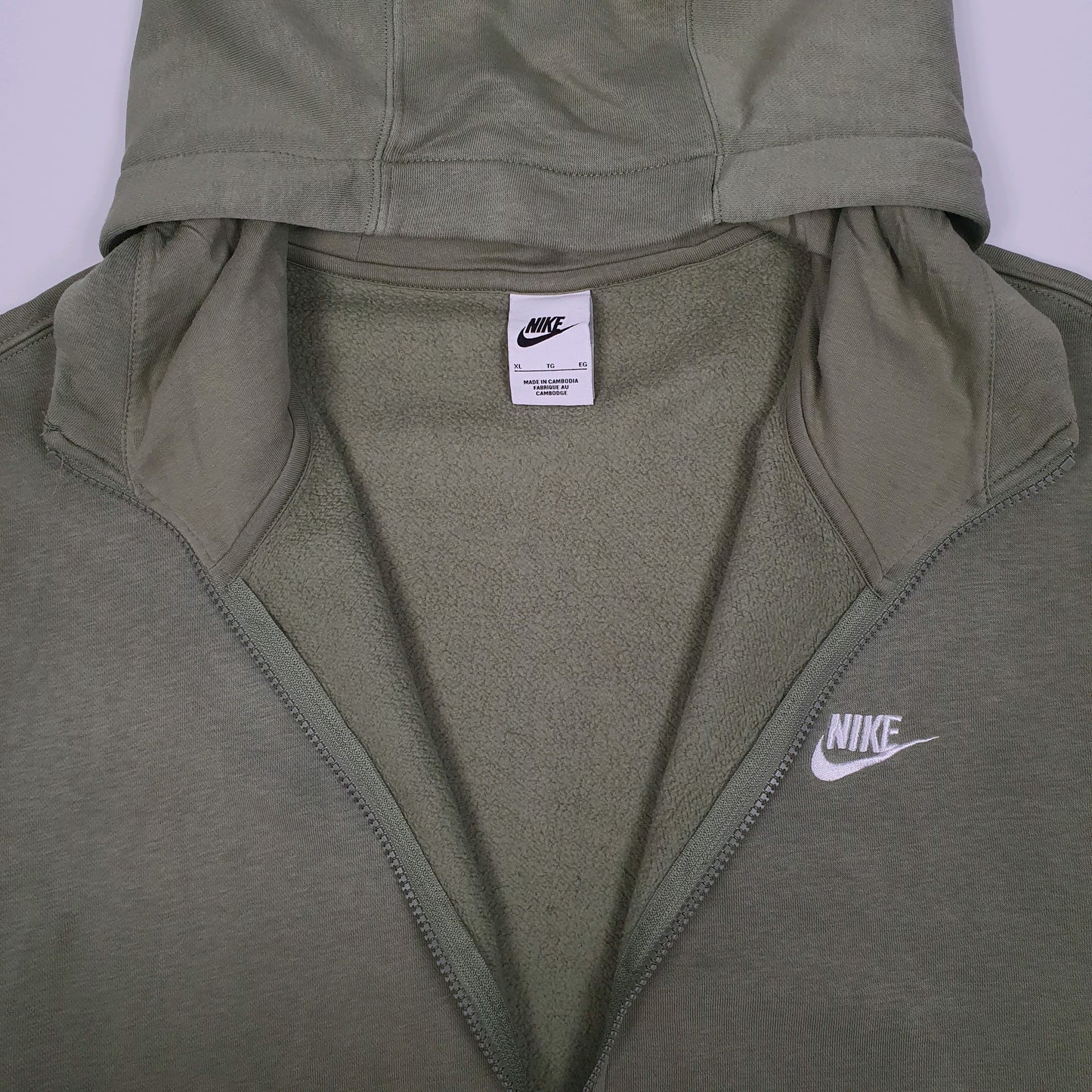 Mens Green Nike Hoodie Full Zip Jumper