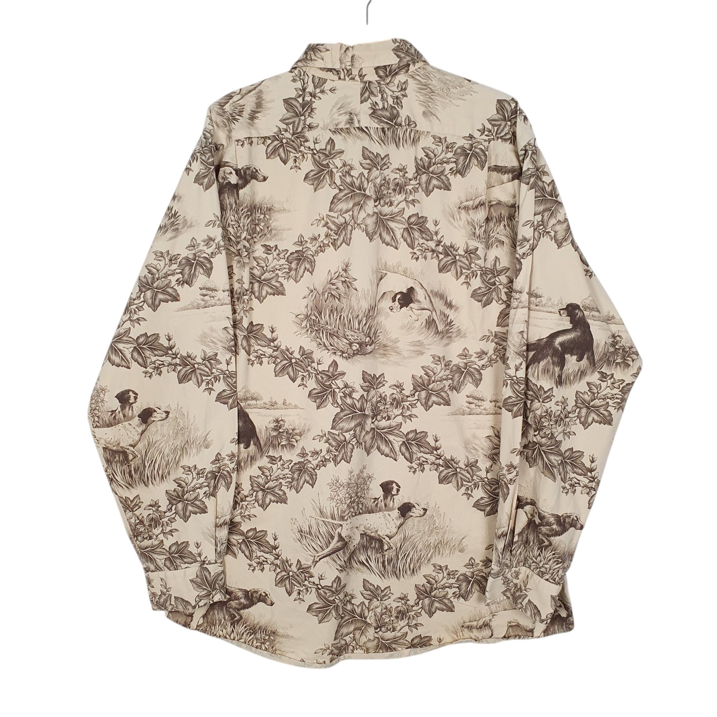 Mens Beige Polo Ralph Lauren Marlowe Hunting Dogs  Shirt