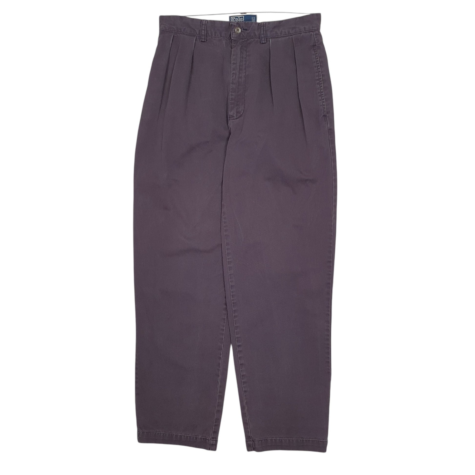 Mens Navy Polo Ralph Lauren Andrew Pleated Vintage 90s Chino Trousers