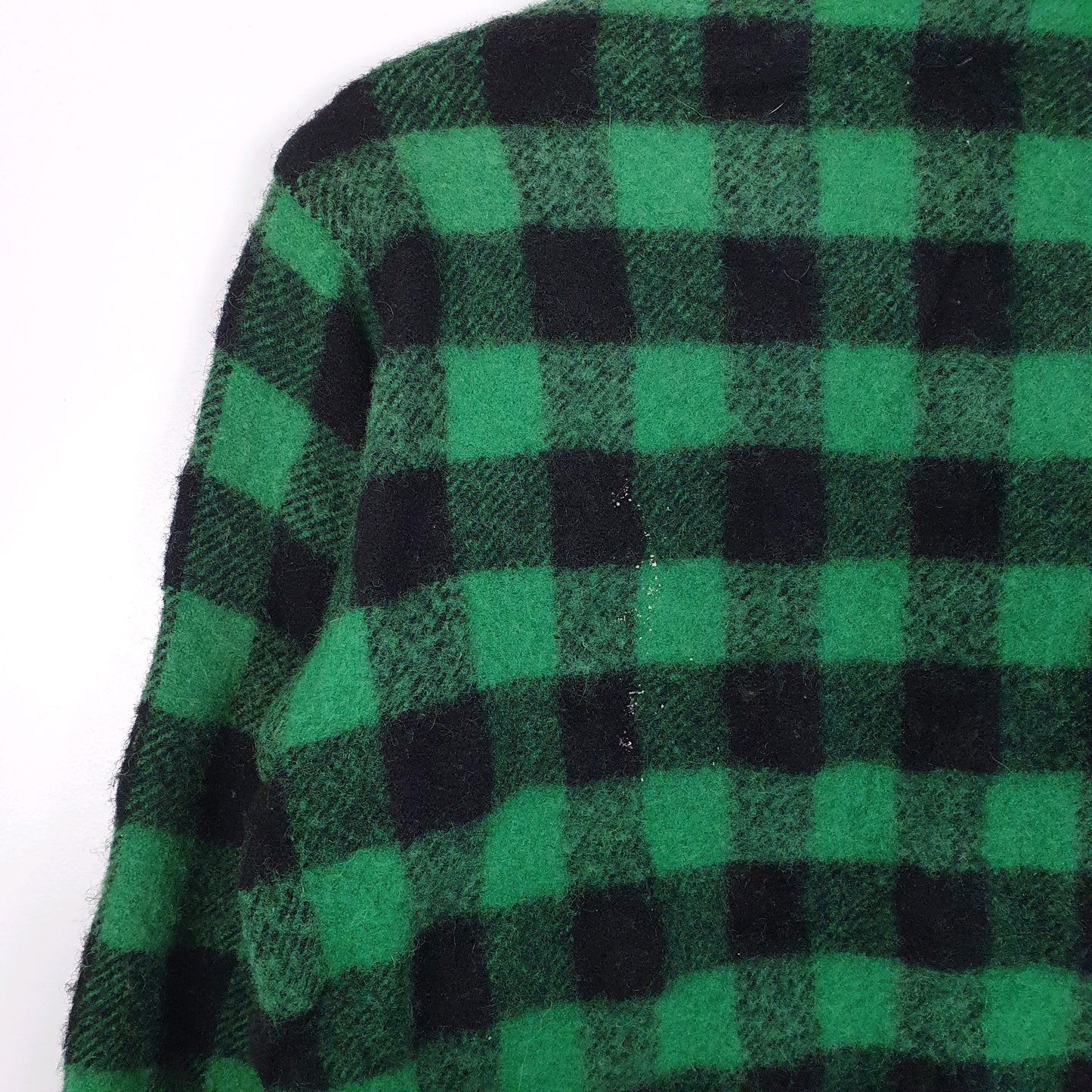 Mens Green Woolrich Thick Plaid Mackinaw Vintage 1980s  Shirt