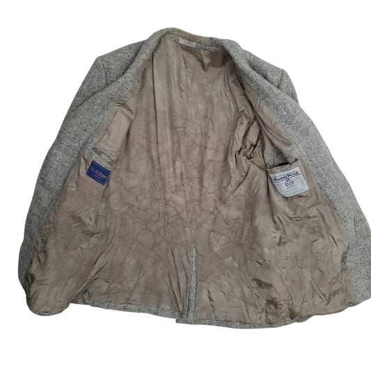 Mens Grey Wm. H. Leishman Harris Twead Herringbone  Coat