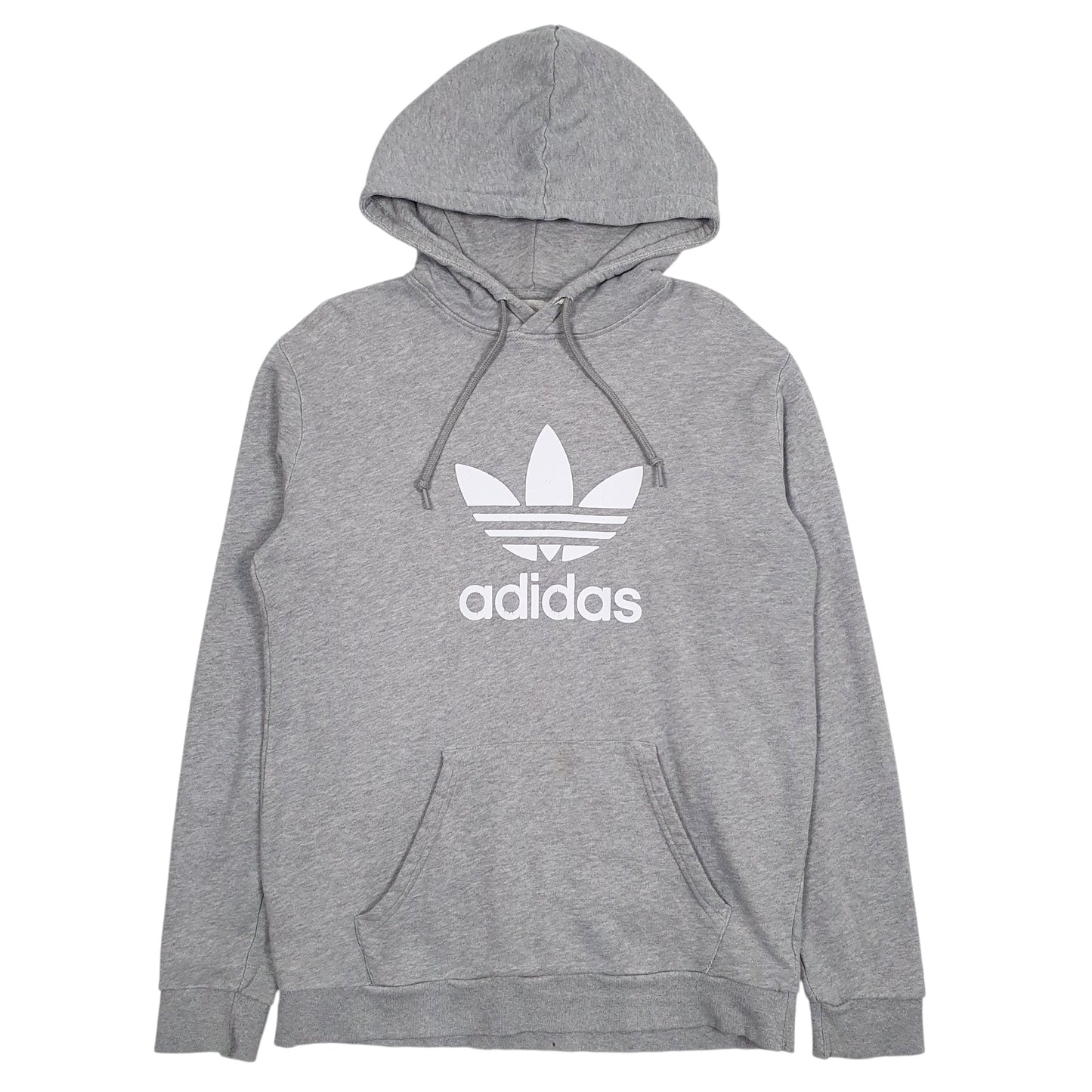 Mens Grey Adidas Spellout Hoodie Jumper