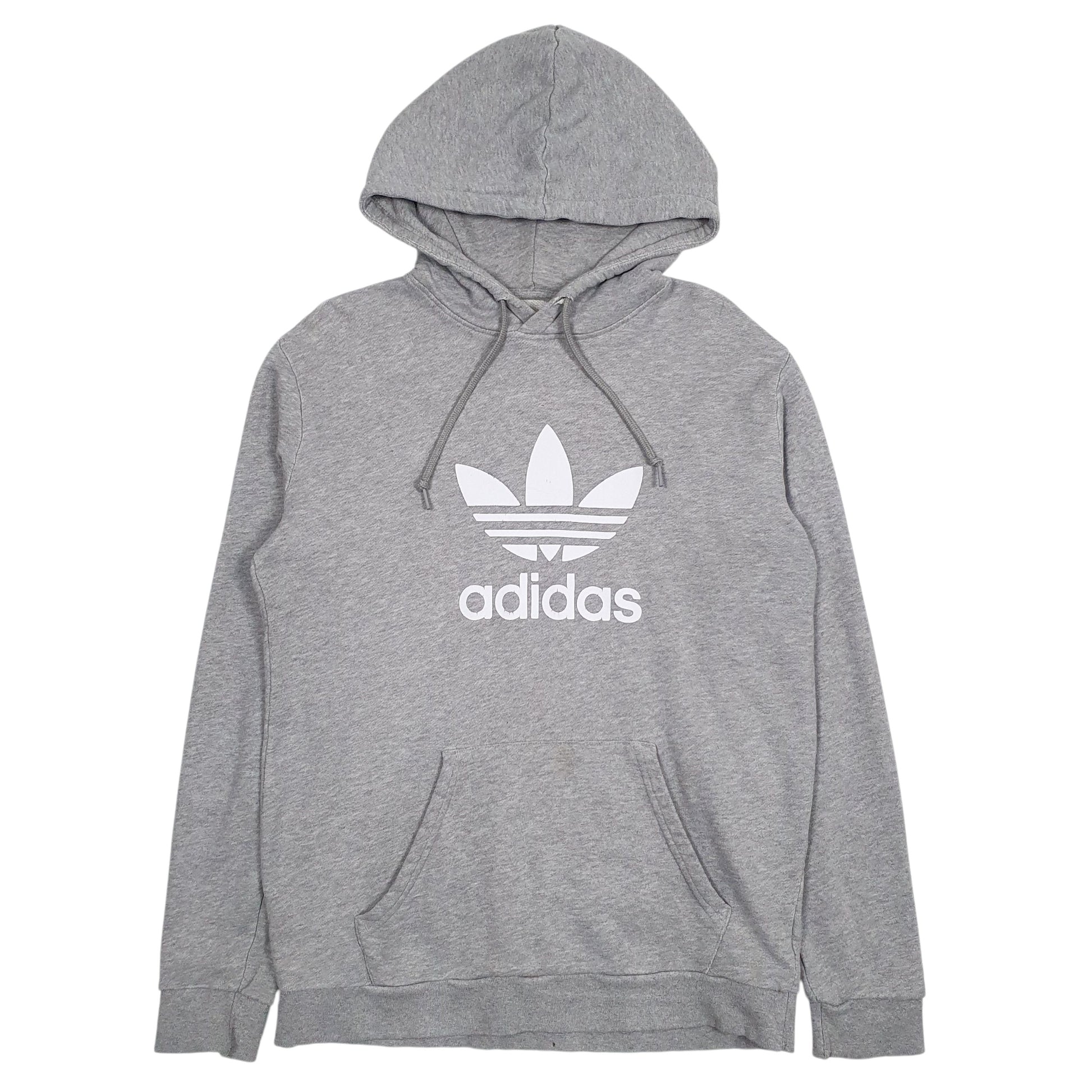 Mens Grey Adidas Spellout Hoodie Jumper