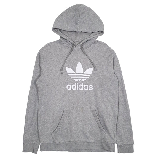 Mens Grey Adidas Spellout Hoodie Jumper