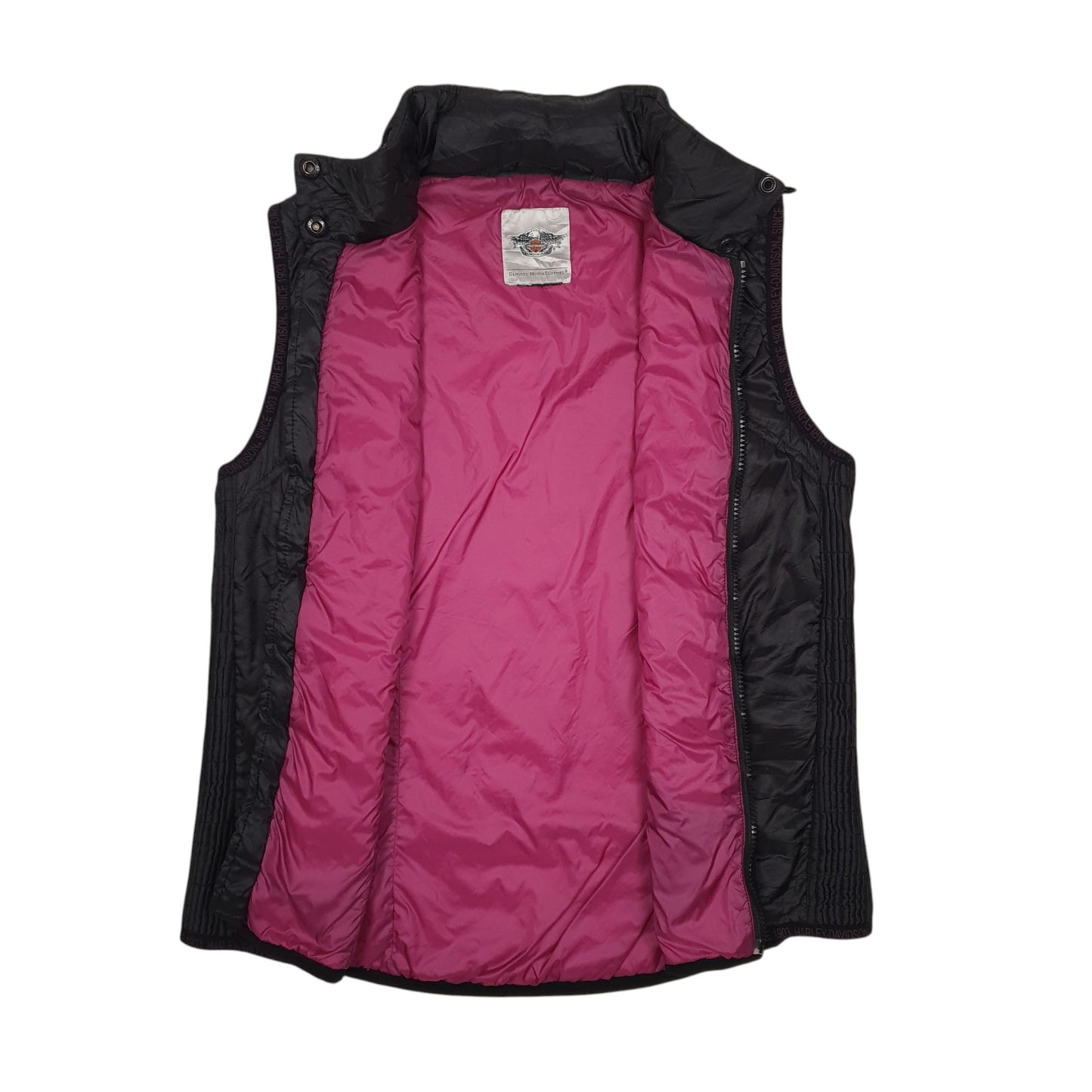 Womens Black Harley Davidson Padded Full Zip Coat