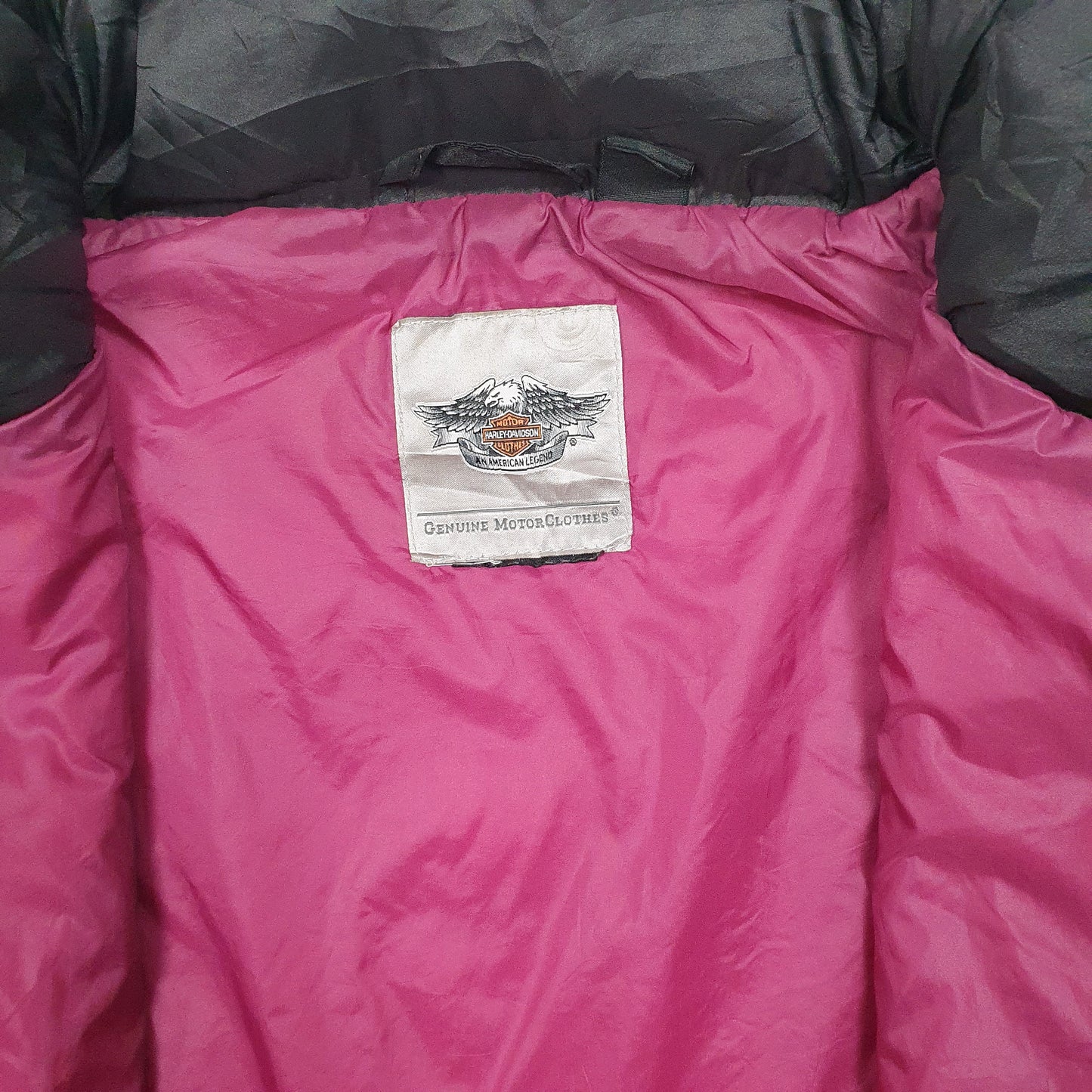 Womens Black Harley Davidson Padded Full Zip Coat