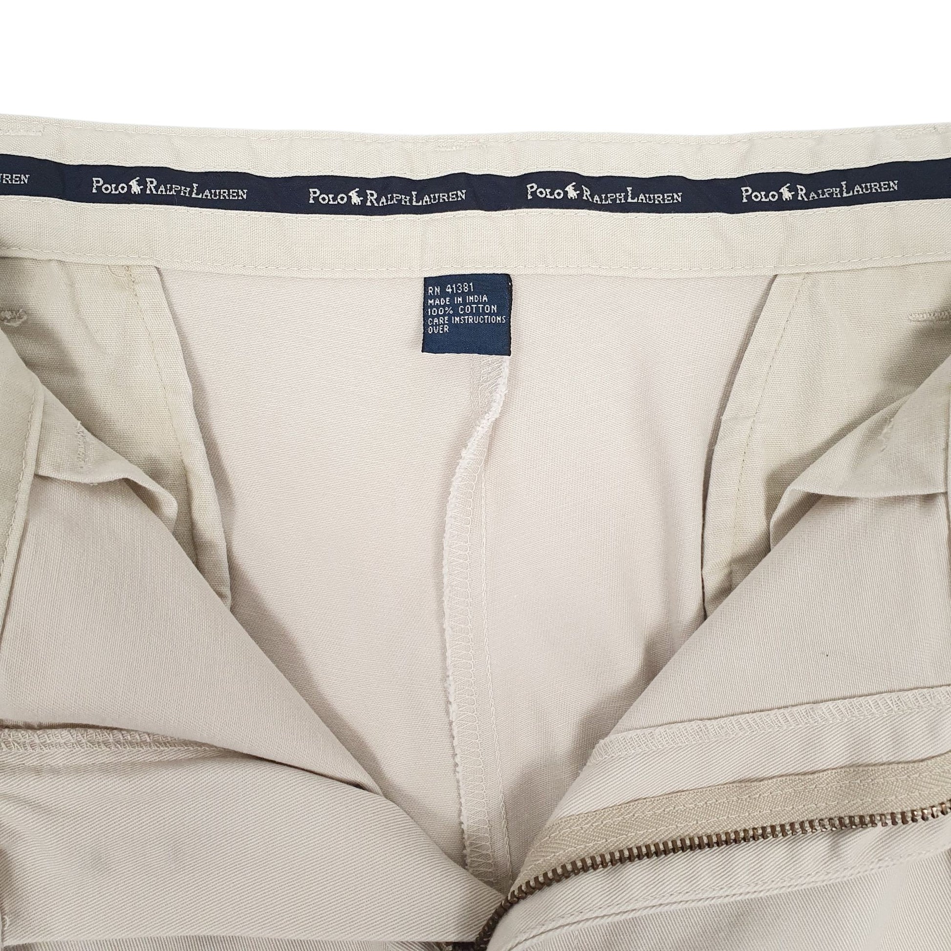 Mens Beige Polo Ralph Lauren Pleated Andrew Pant  Trousers
