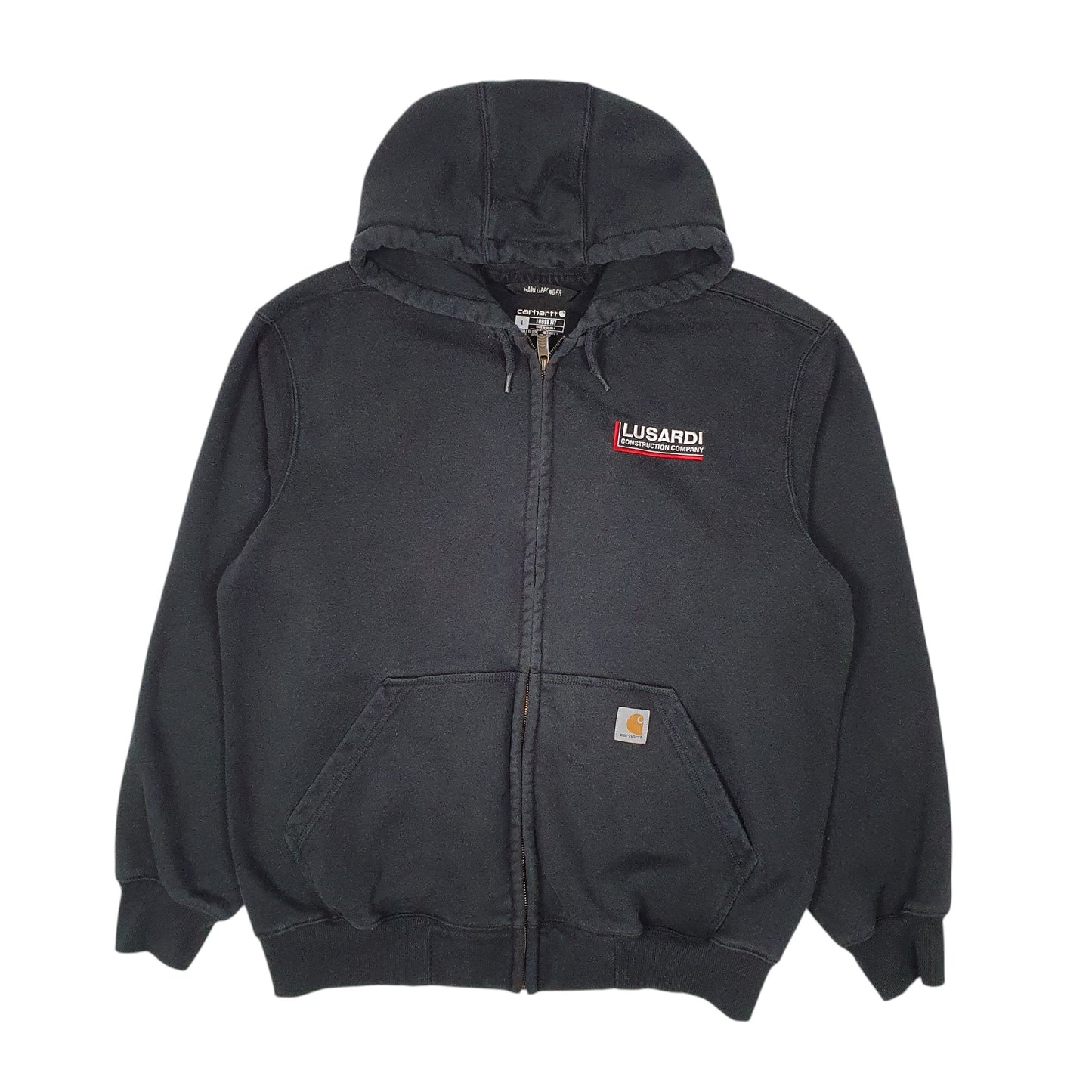 Mens Black Carhartt Hoodie Full Zip Jumper