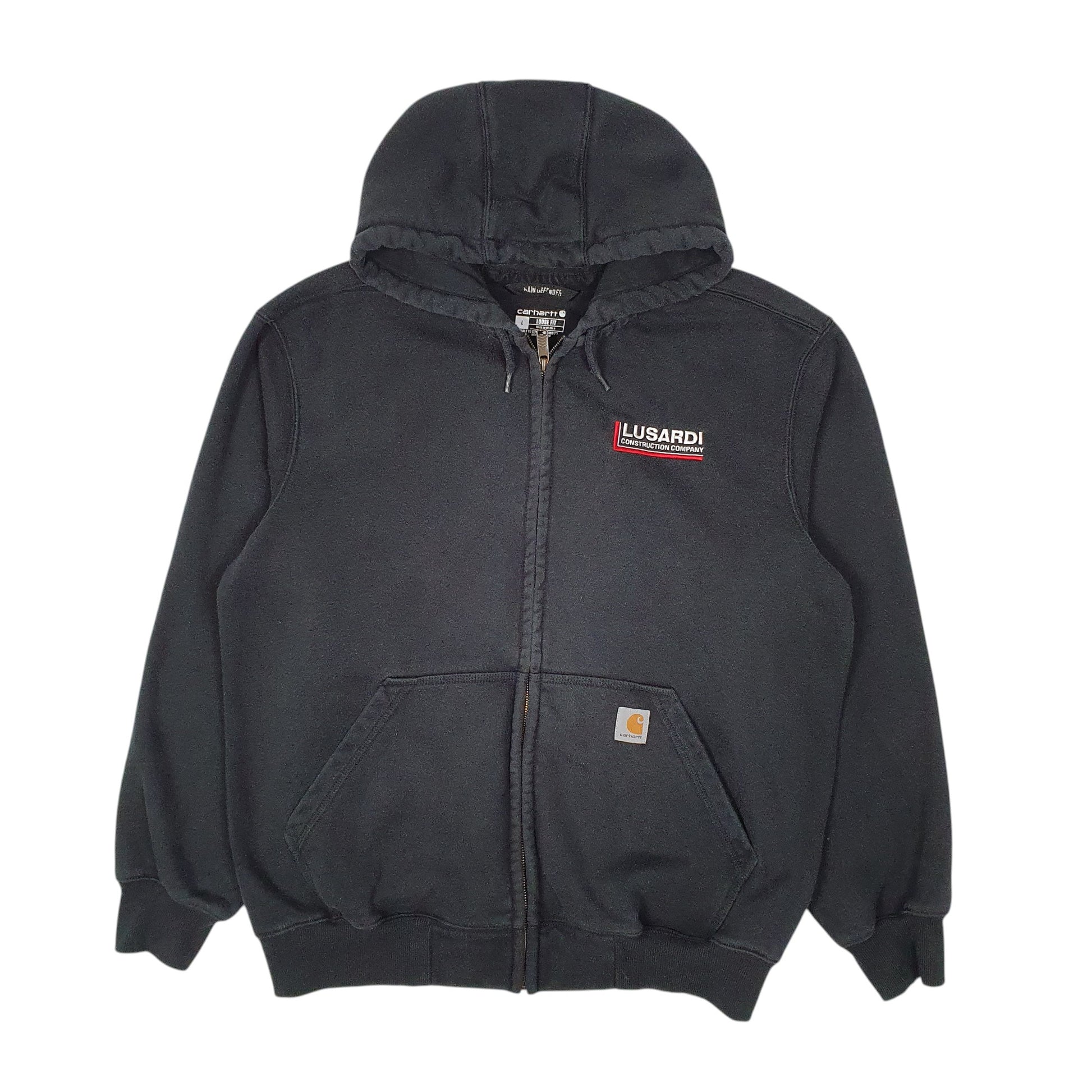Mens Black Carhartt Hoodie Full Zip Jumper