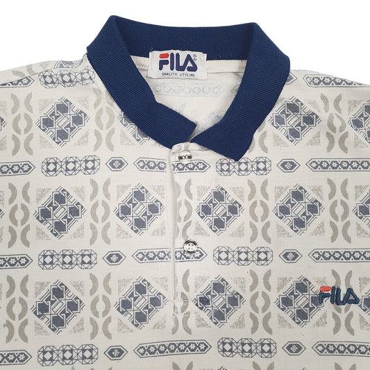 Mens White Fila   Polo Shirt