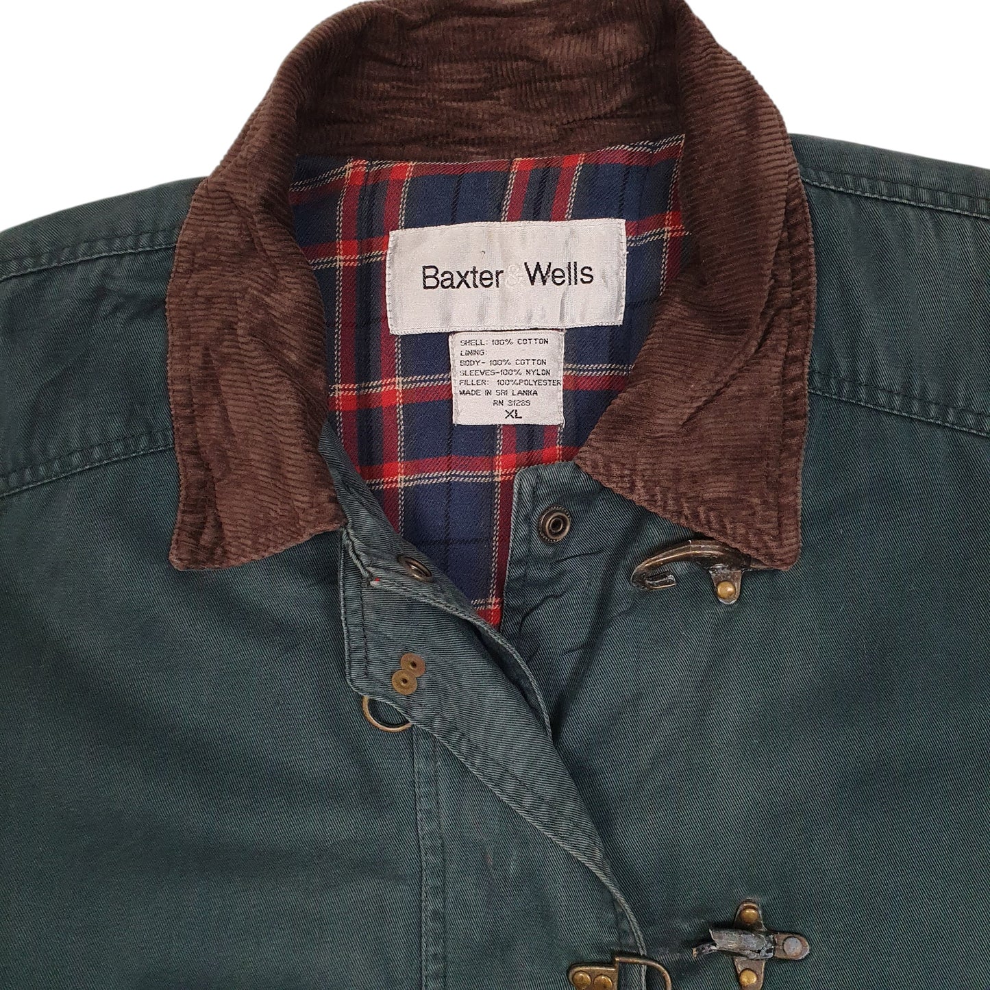 Mens Blue Baxter & Wells Vintage 90s Field  Coat