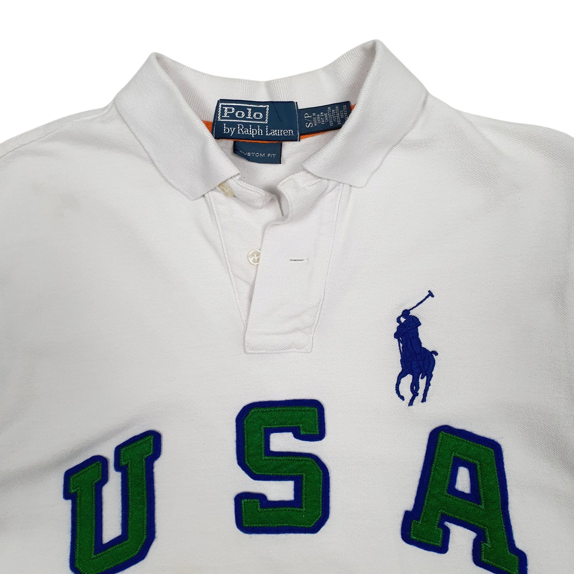 Mens White Polo Ralph Lauren USA  Polo Shirt