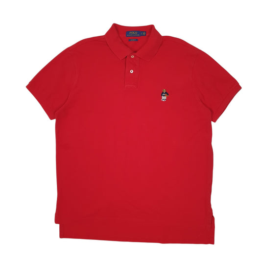 Mens Red Polo Ralph Lauren Polo Bear Short Sleeve Polo Shirt