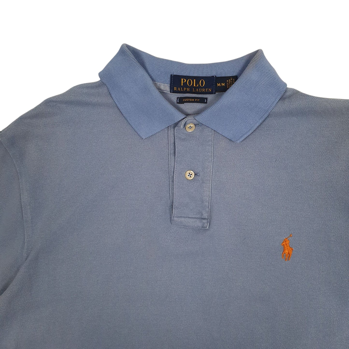 Mens Blue Polo Ralph Lauren Custom Fit  Polo Shirt