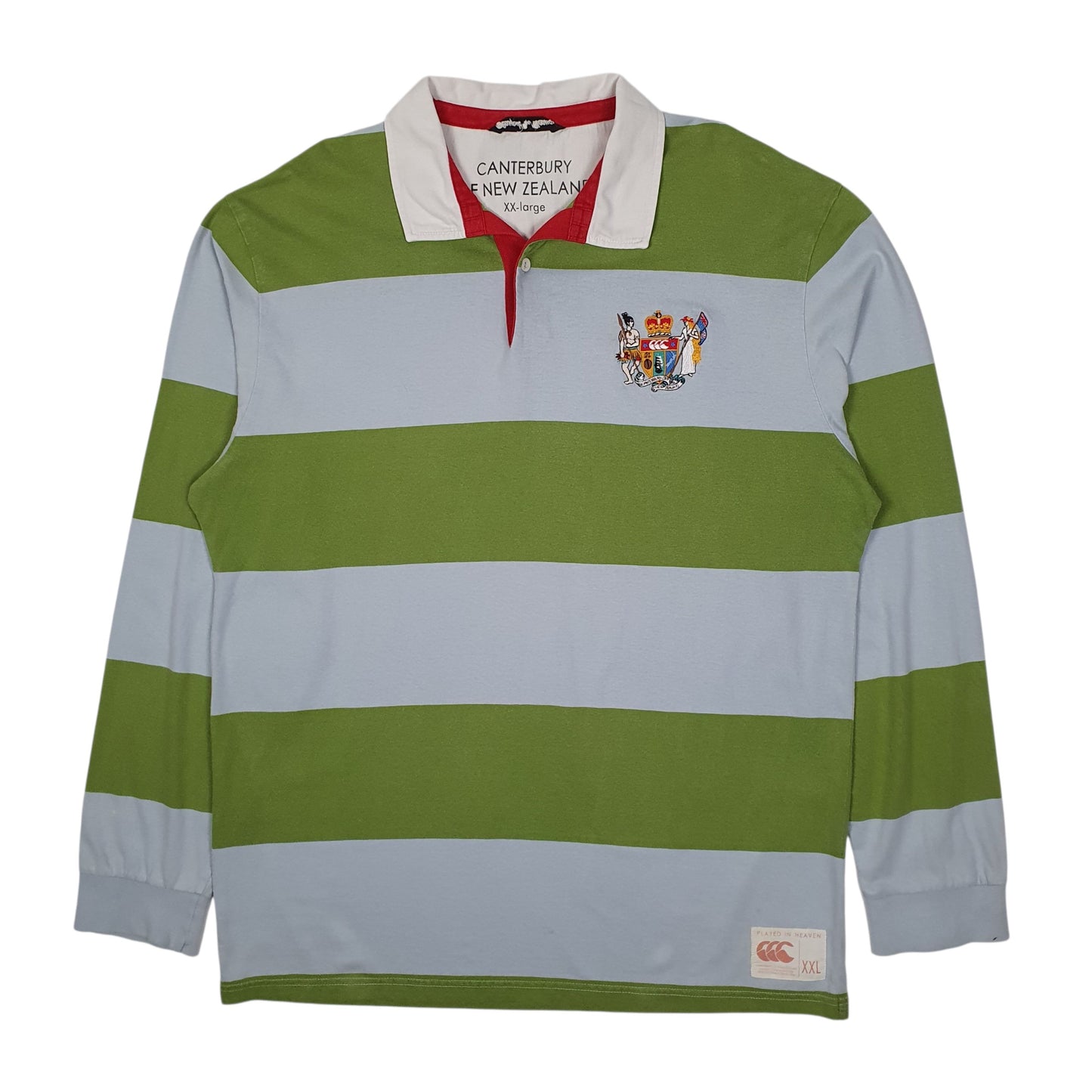 Mens Green Cantebury Rugby Lightweight Long Sleeve Polo Shirt