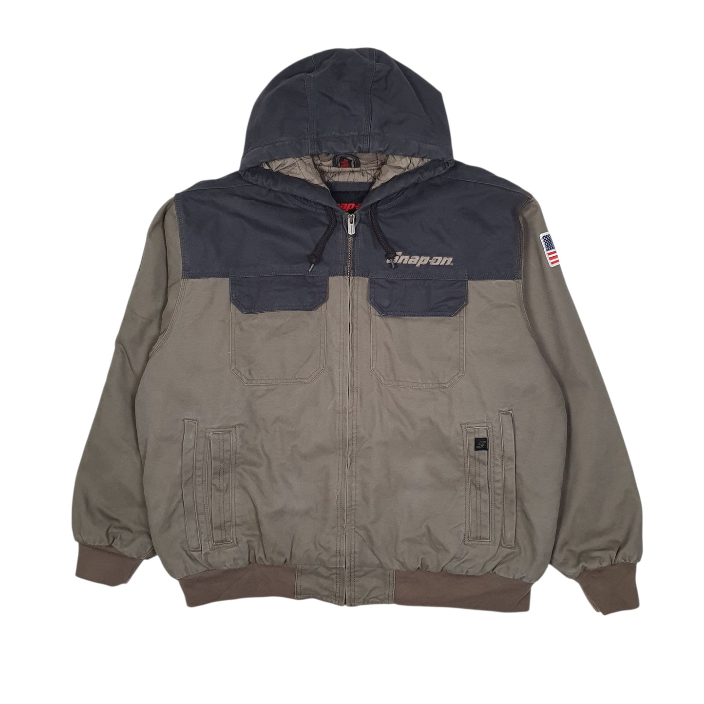 Mens Grey Snap-On Active Hoodie  Coat