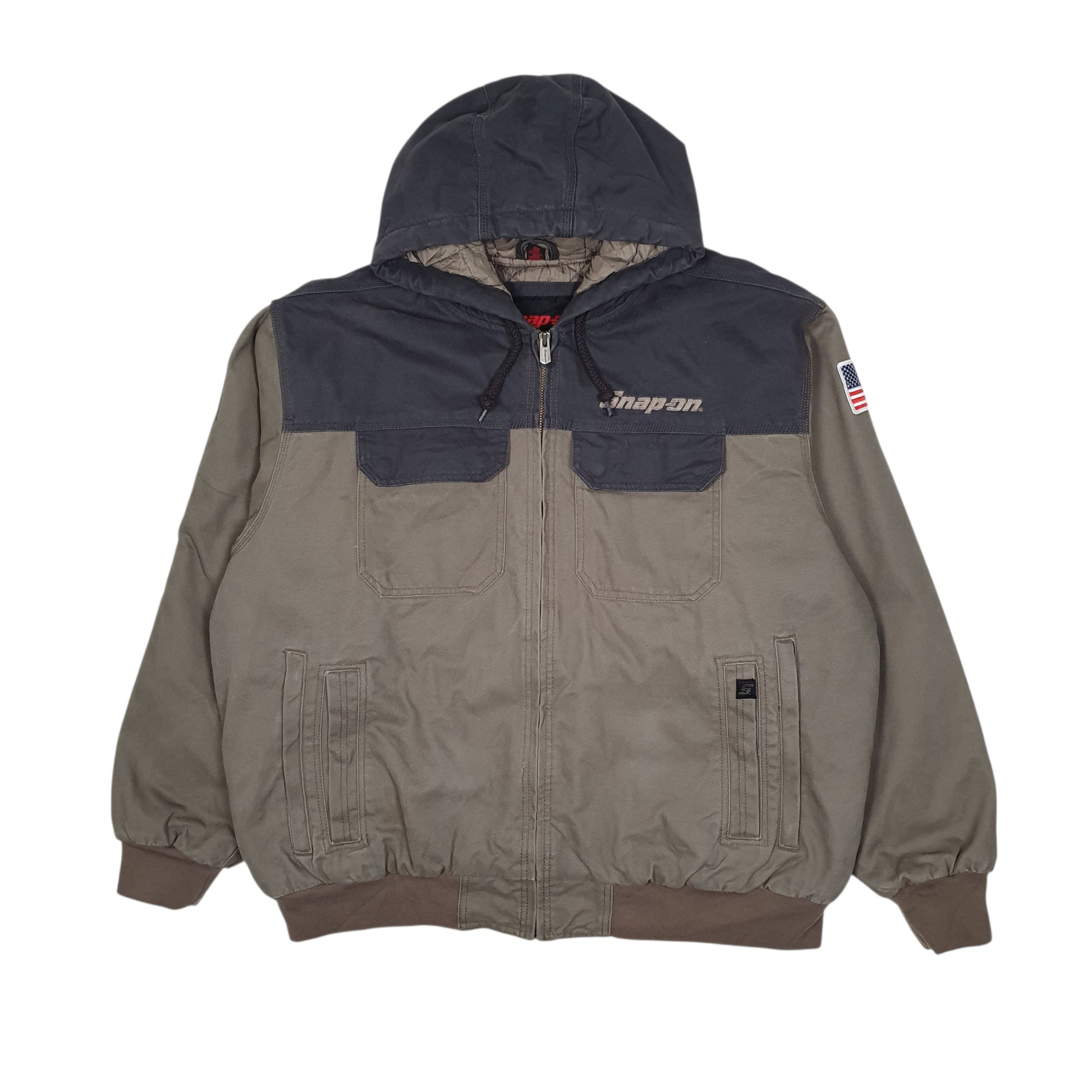 Mens Grey Snap-On Active Hoodie  Coat